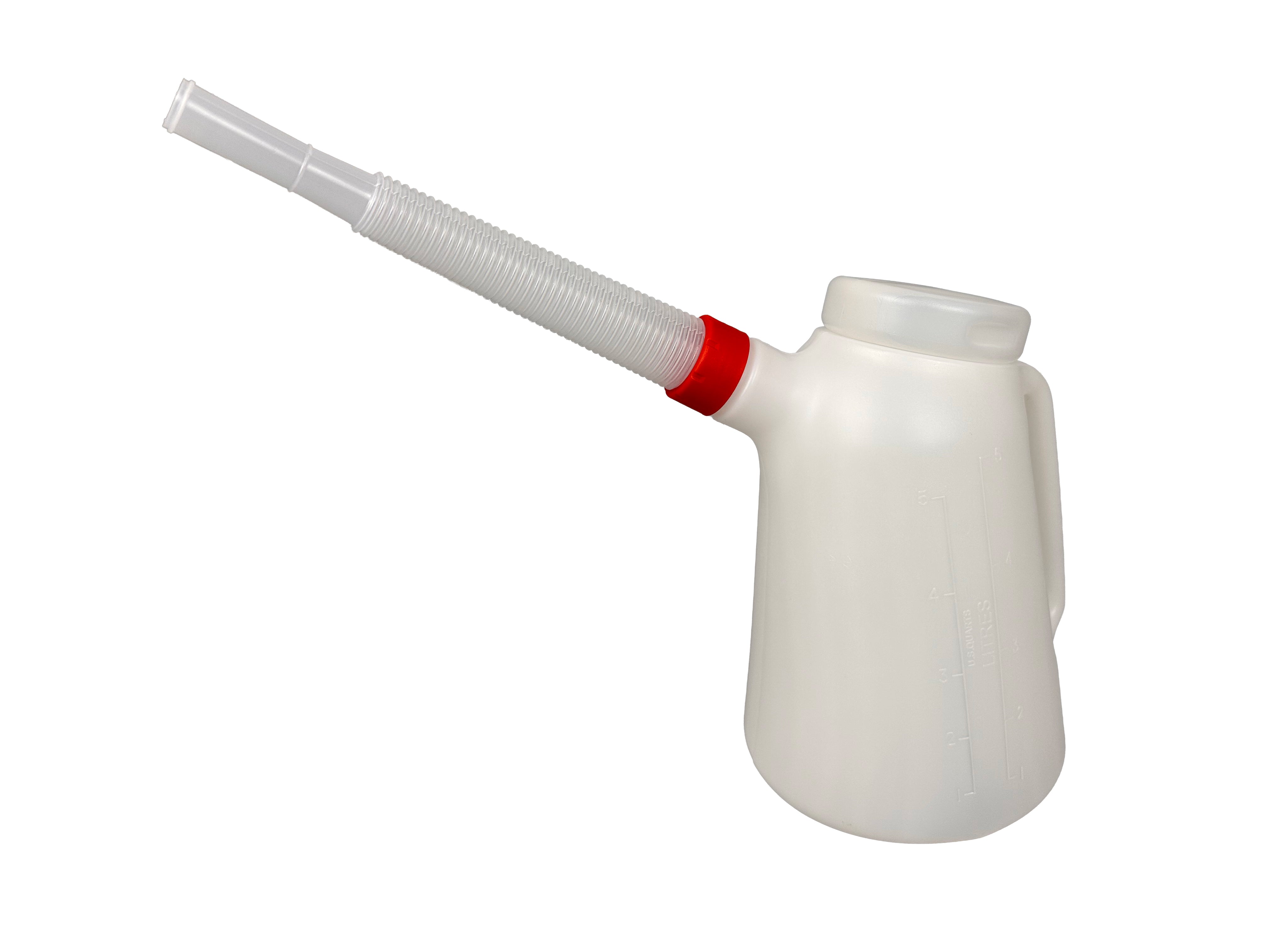 Contenitore con coperchio e tubo flessibile per olio e antigelo, contenitore per olio fluido, caraffa con beccuccio, 5 litri Gebo Tools