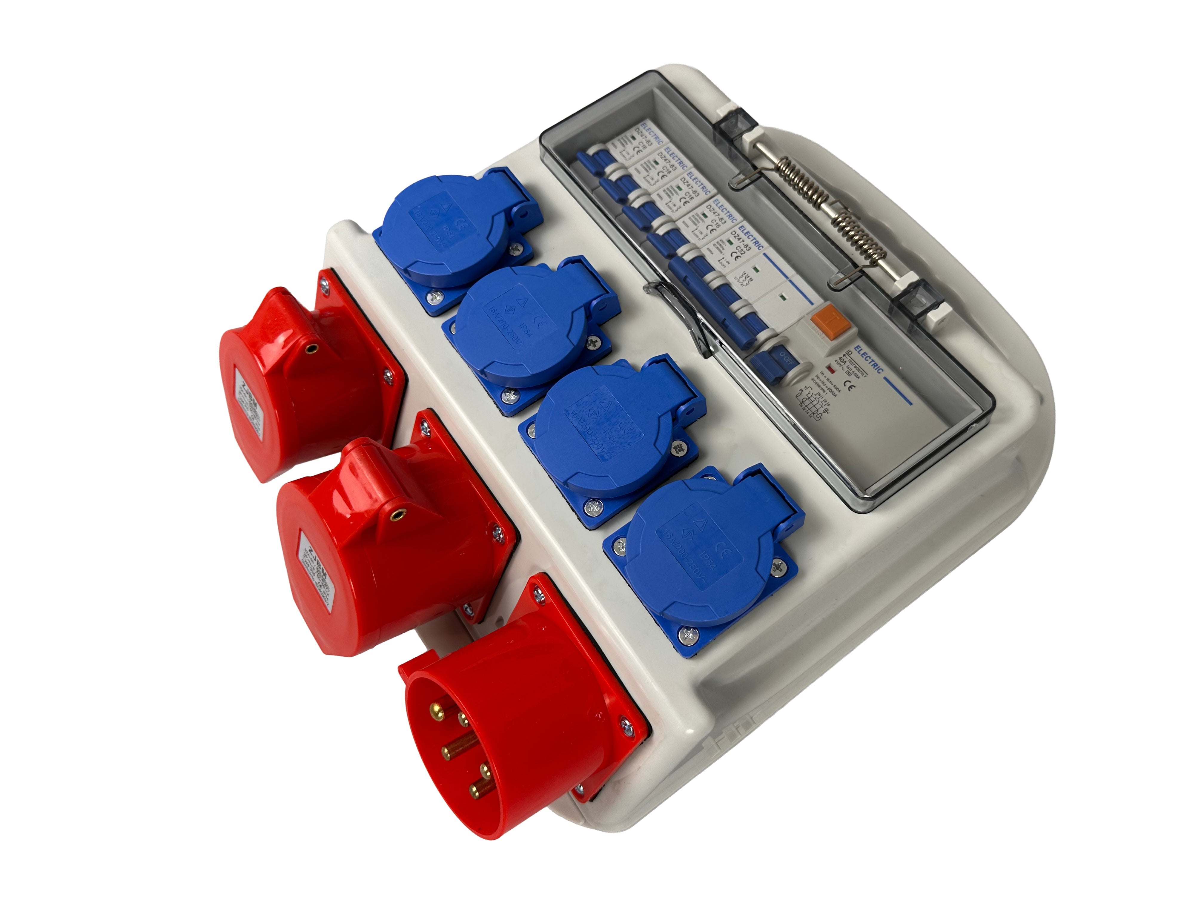 Quadro elettrico industriale 16a, 3x400v 4x230v, portatile ip44, portatile, quadro distribuzione da cantiere, Gebo Tools
