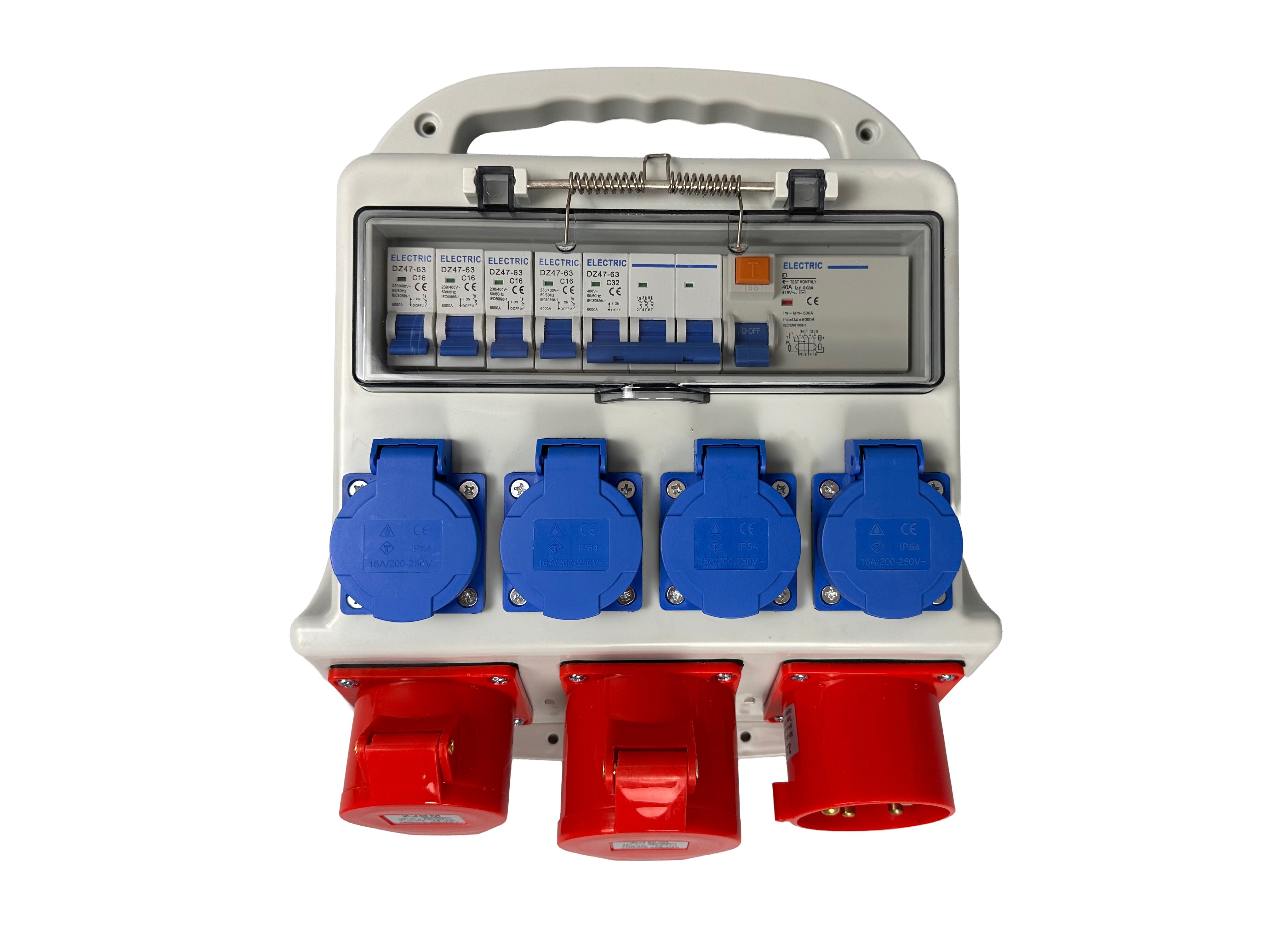 Quadro elettrico industriale 16a, 3x400v 4x230v, portatile ip44, portatile, quadro distribuzione da cantiere, Gebo Tools