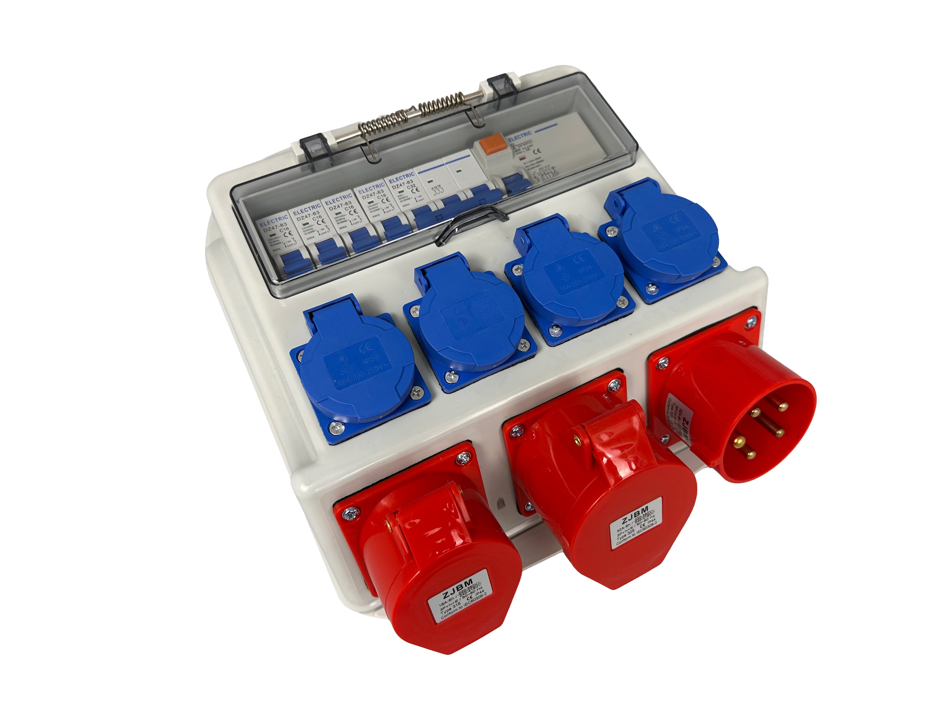 Quadro elettrico industriale 16a, 3x400v 4x230v, portatile ip44, portatile, quadro distribuzione da cantiere, Gebo Tools