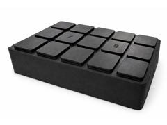 Tampone per ponte sollevatore auto, kit tamponi universali in gomma, quadrati per ponti a forbice 160x120x40 mm Gebo Tools