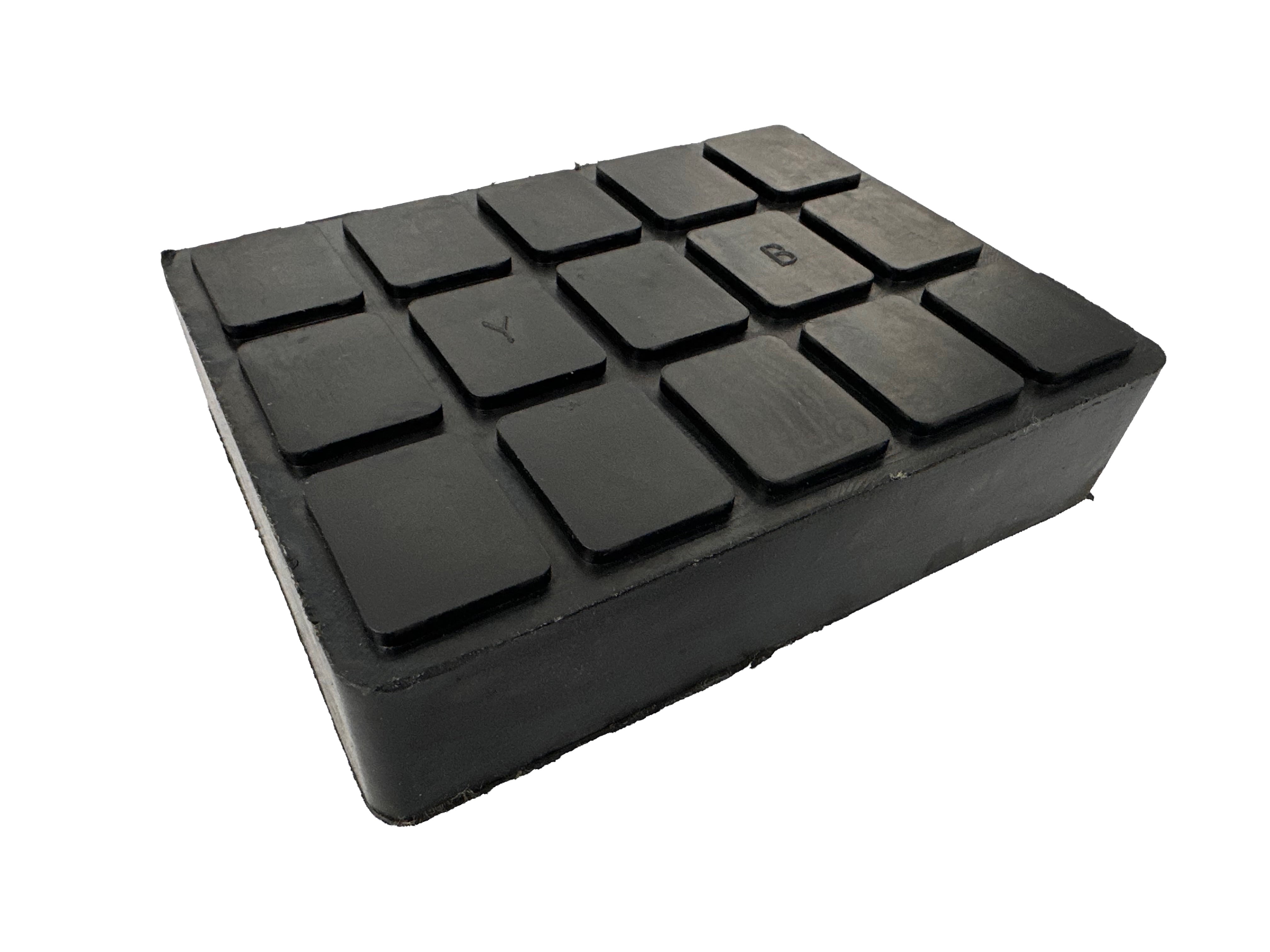 Tampone per ponte sollevatore auto, kit tamponi universali in gomma, quadrati per ponti a forbice 160x120x40 mm Gebo Tools