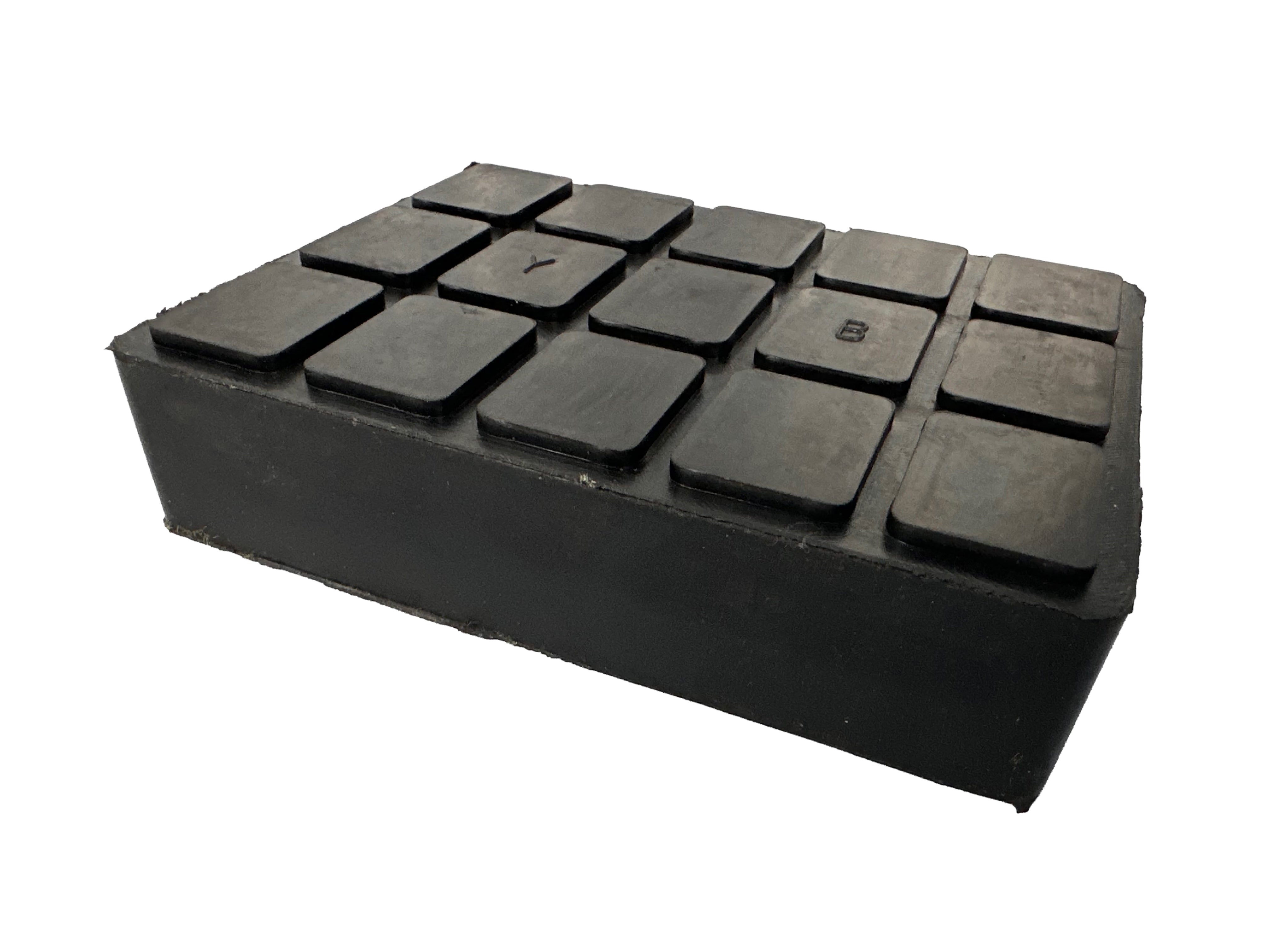 Tampone per ponte sollevatore auto, kit tamponi universali in gomma, quadrati per ponti a forbice 160x120x40 mm Gebo Tools