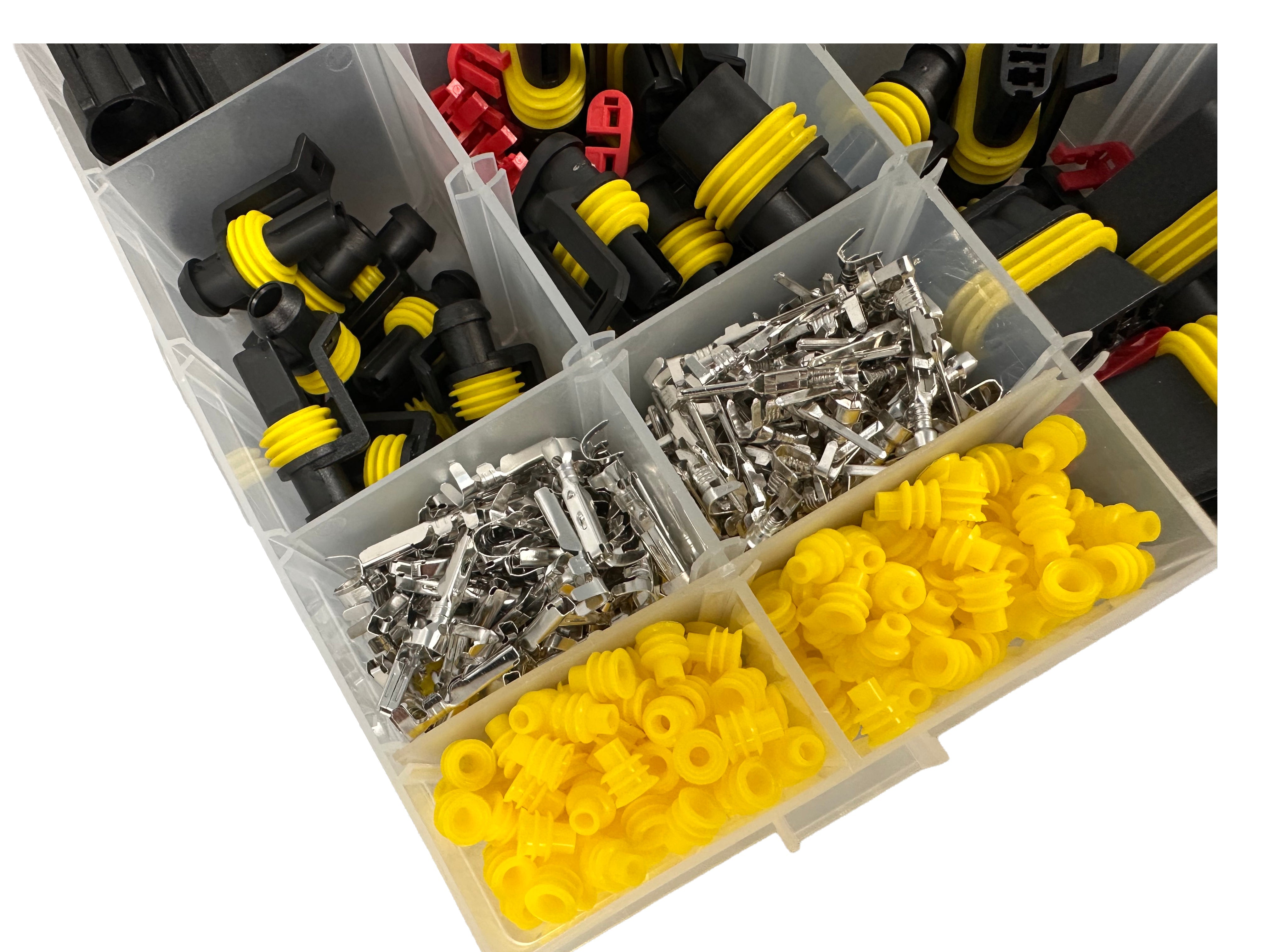 Set 708 connettori elettrici, terminali elettrici kit, connettori a crimpare per cavi ad anello con cavo a forcella a crimpare, terminale isolato, Gebo Tools