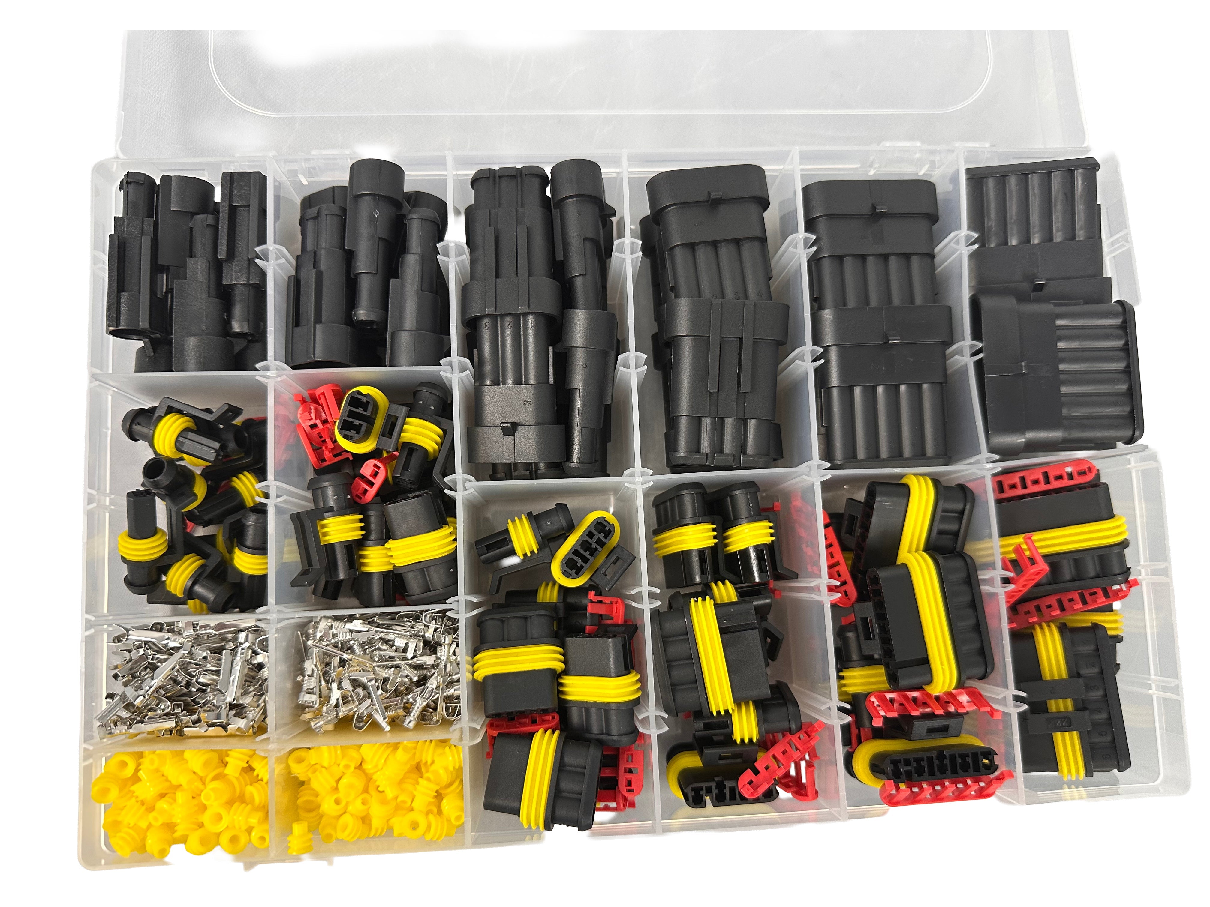 Set 708 connettori elettrici, terminali elettrici kit, connettori a crimpare per cavi ad anello con cavo a forcella a crimpare, terminale isolato, Gebo Tools