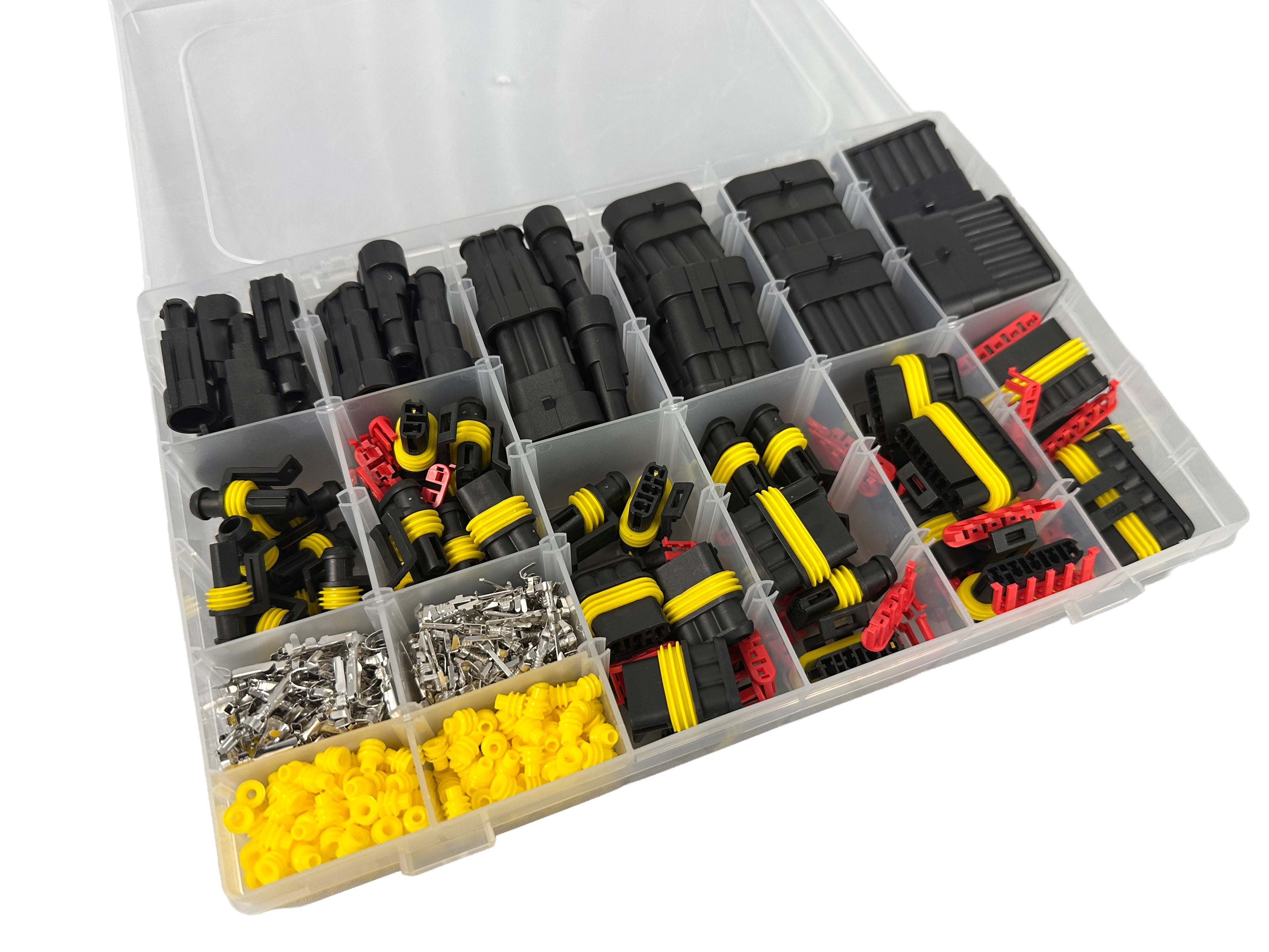 Set 708 connettori elettrici, terminali elettrici kit, connettori a crimpare per cavi ad anello con cavo a forcella a crimpare, terminale isolato, Gebo Tools