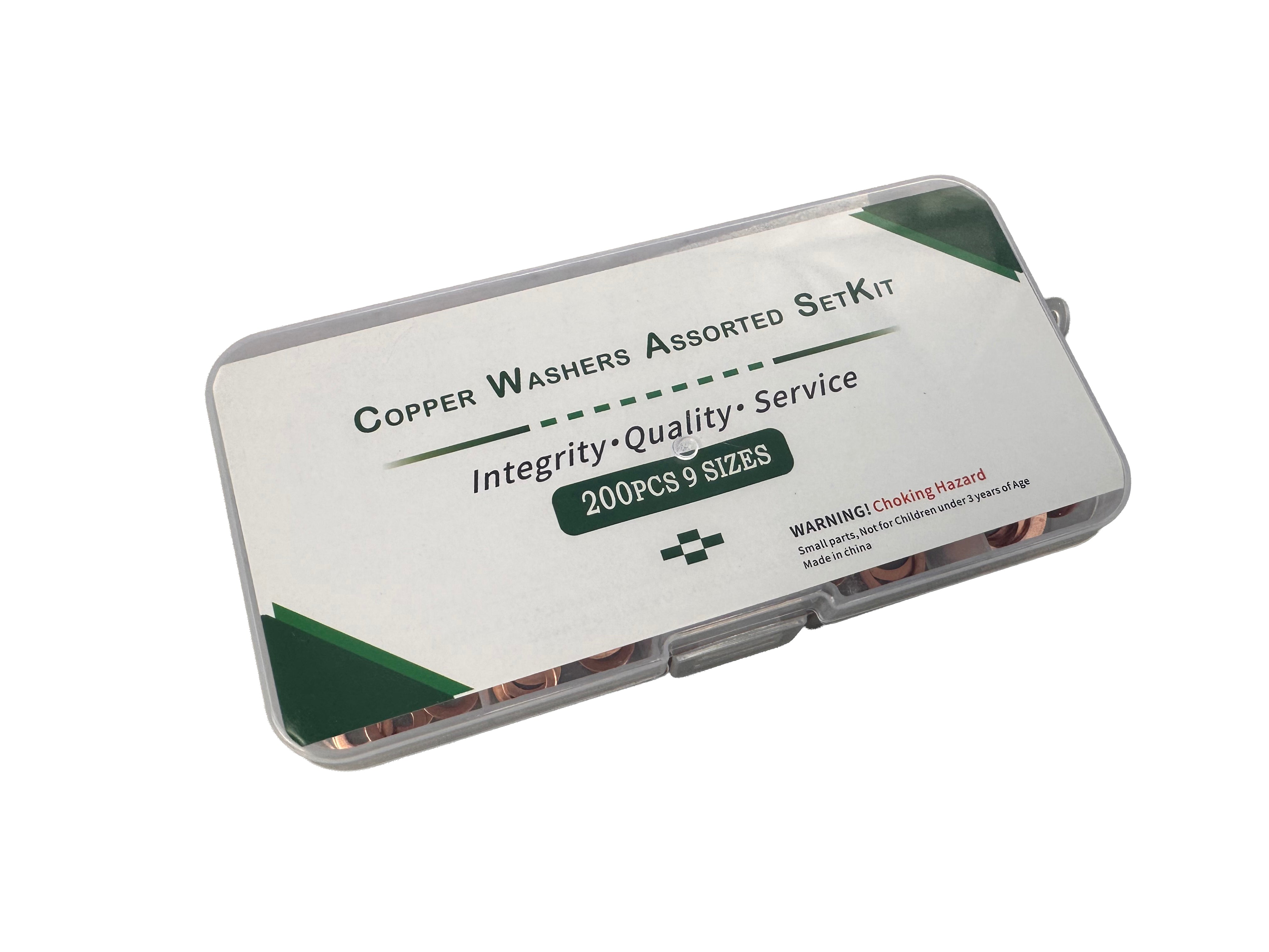 Kit di assortimento 200 pezzi rondelle in rame, kit di guarnizione rame, per il fissaggio degli accessori, Gebo Tools