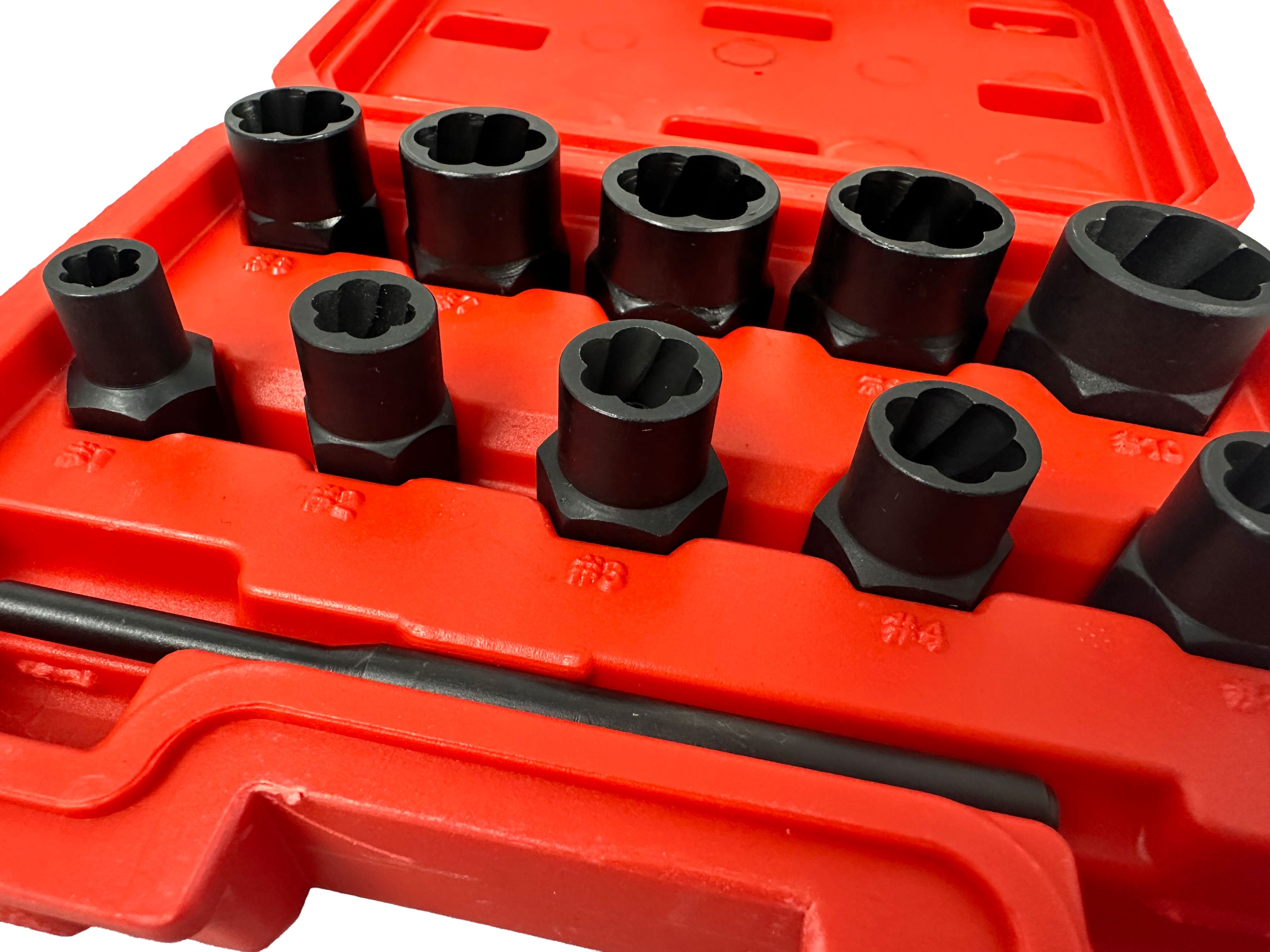 Set chiavi a bussola, per viti e dadi usurati, 9-19 mm 11 pezzi, Gebo Tools