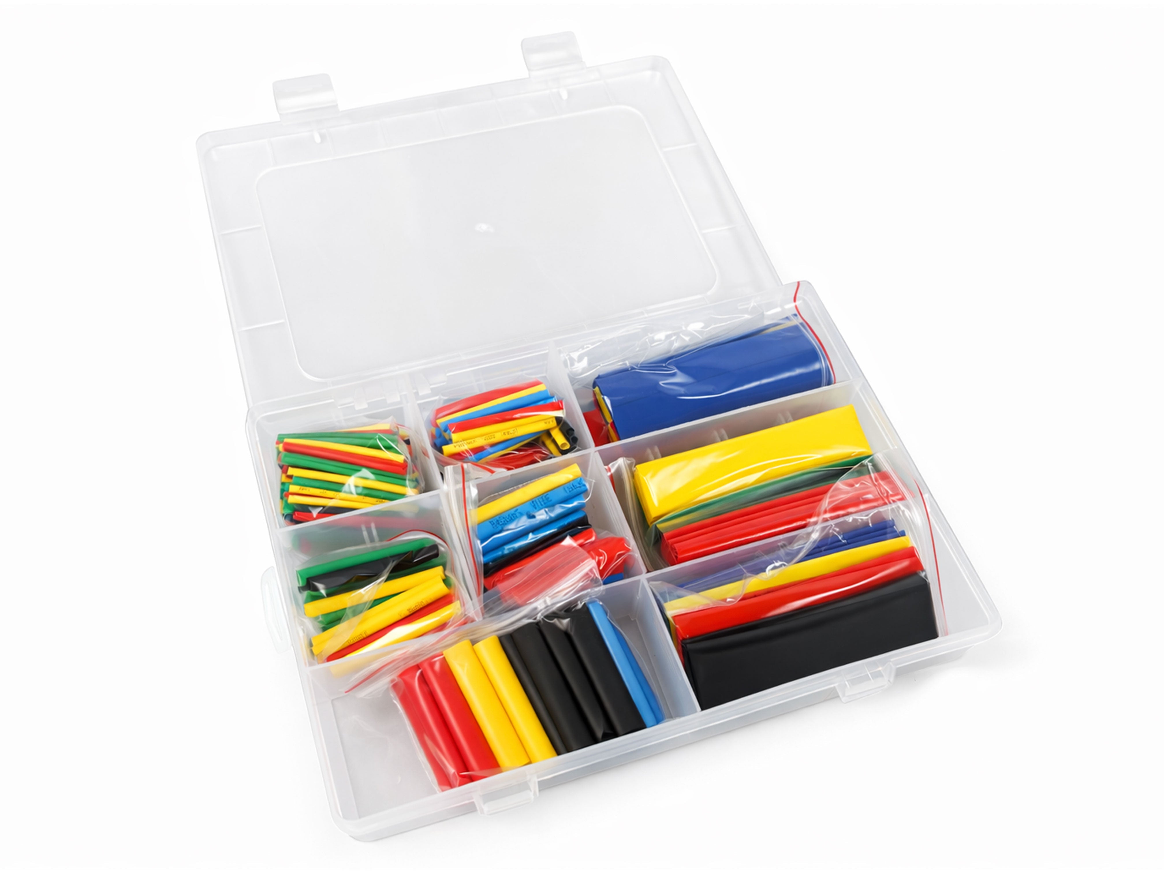 Set di guaina termorestringente 127 pezzi, tubi termoretraibili, impermeabili, colore nero, per cavi di isolamento, kit di tubi termorestringenti, assortimento di manicotti per avvolgimento di cavi isolanti elettrici