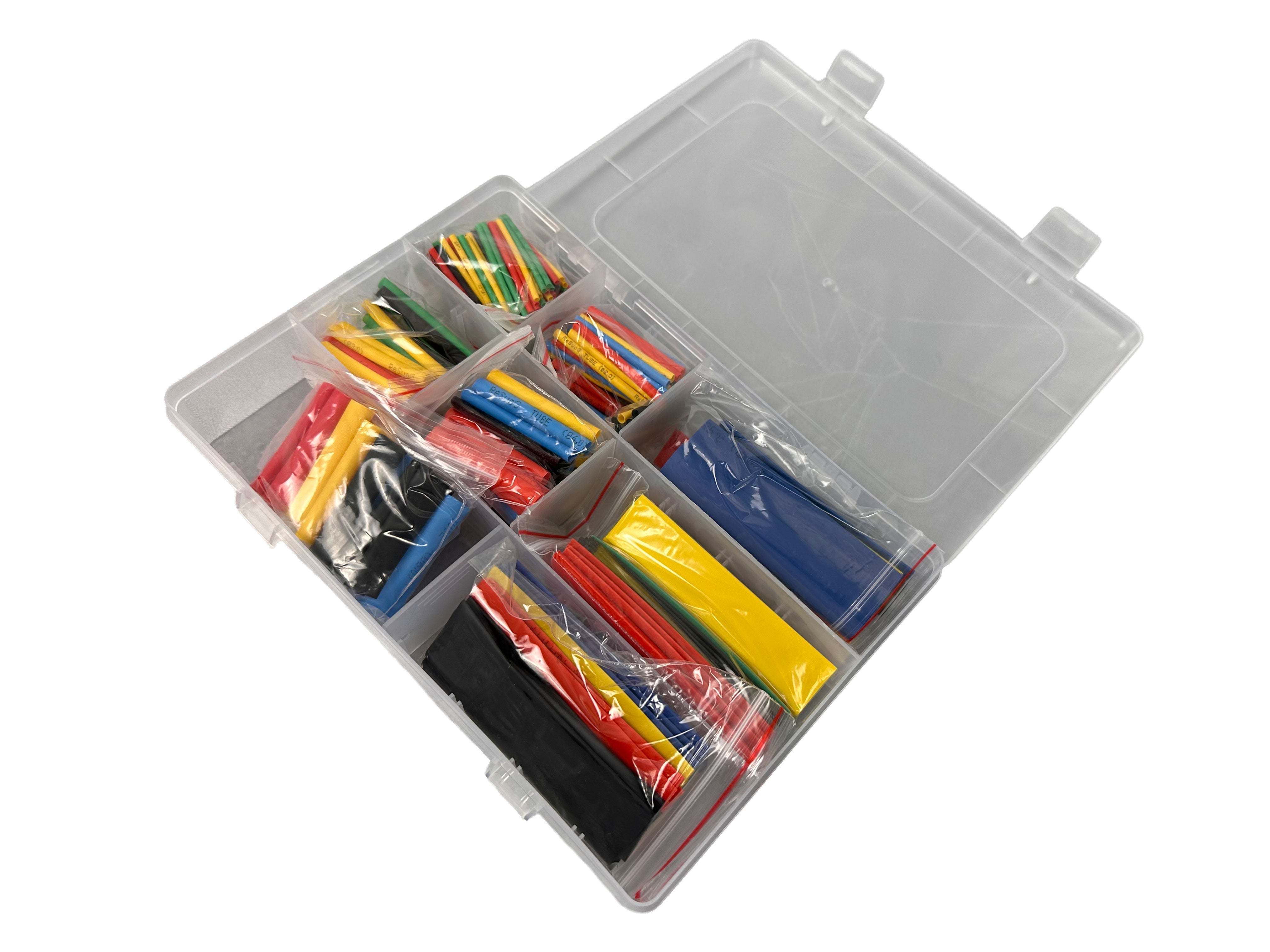 Set di guaina termorestringente 127 pezzi, tubi termoretraibili, impermeabili, colore nero, per cavi di isolamento, kit di tubi termorestringenti, assortimento di manicotti per avvolgimento di cavi isolanti elettrici