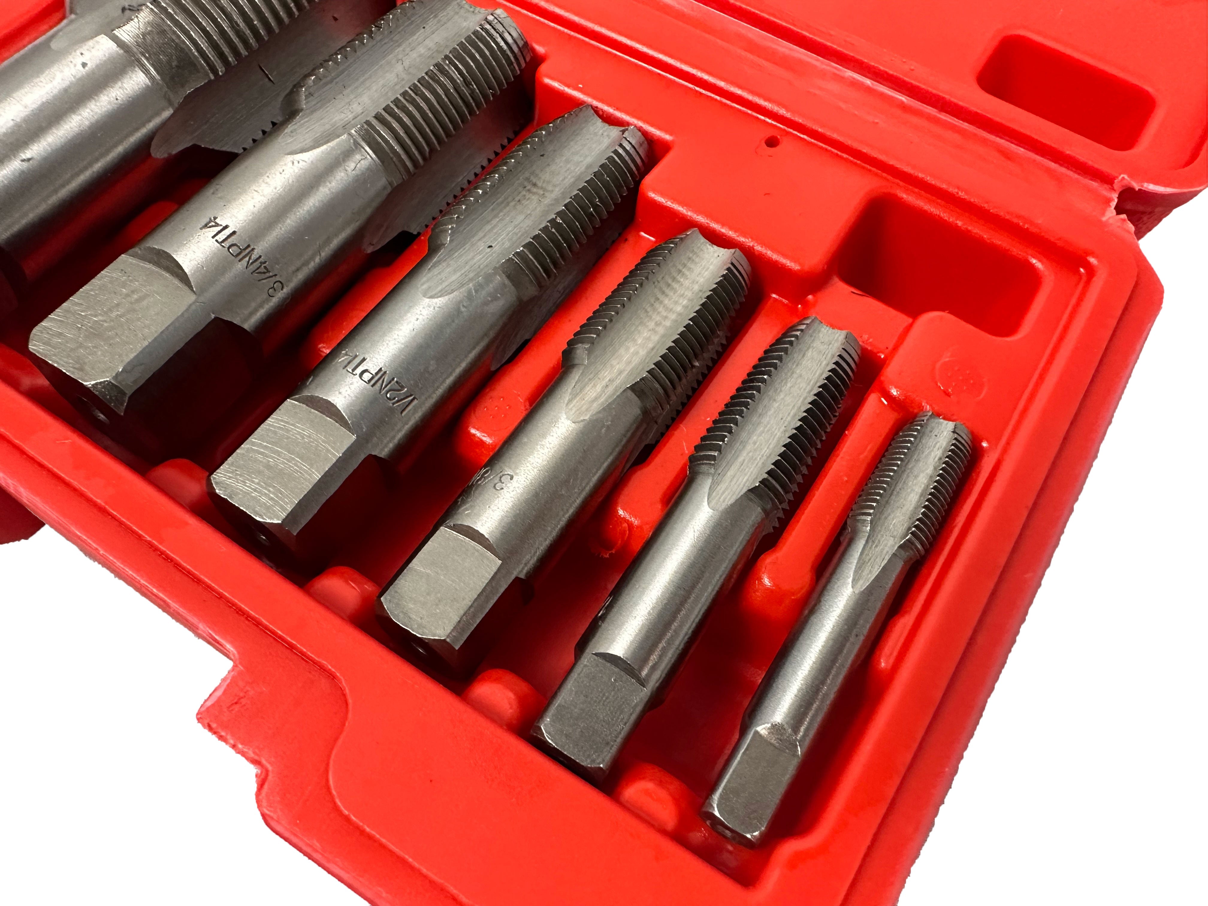 Maschi estrattore viti danneggiate e rubinetto filettato per filettare, tubatura filettatura di riparazione, set di filiere per maschiatura, utensili per ferramenta per filettatrici per tubi, 6 pezzi Gebo Tools