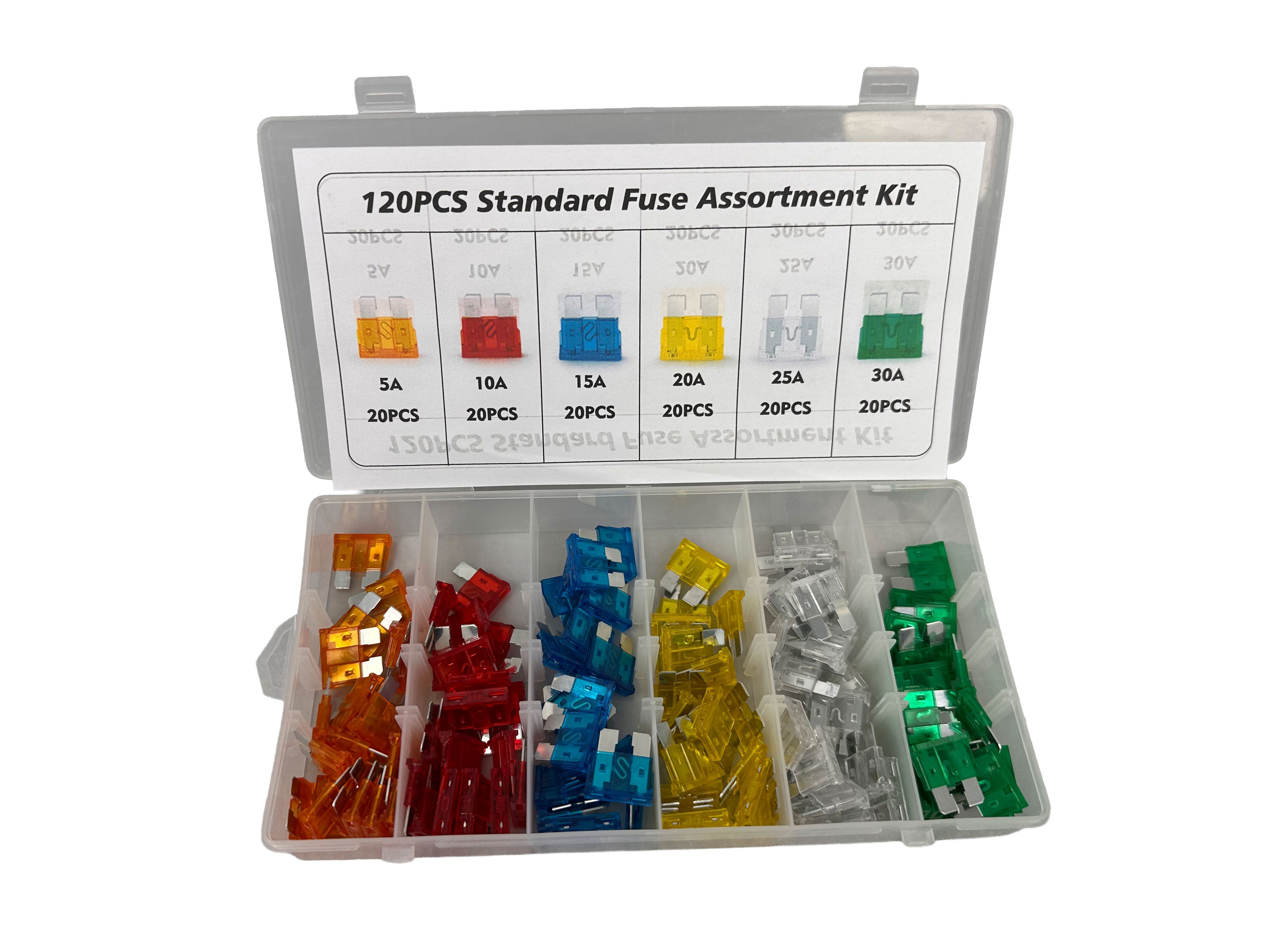 Mini fusibili auto kit - mini fusibile, auto fusibile assortiti per camper/camion/moto, kit fusibili auto da 5-30 A, 120 pezzi Gebo Tools