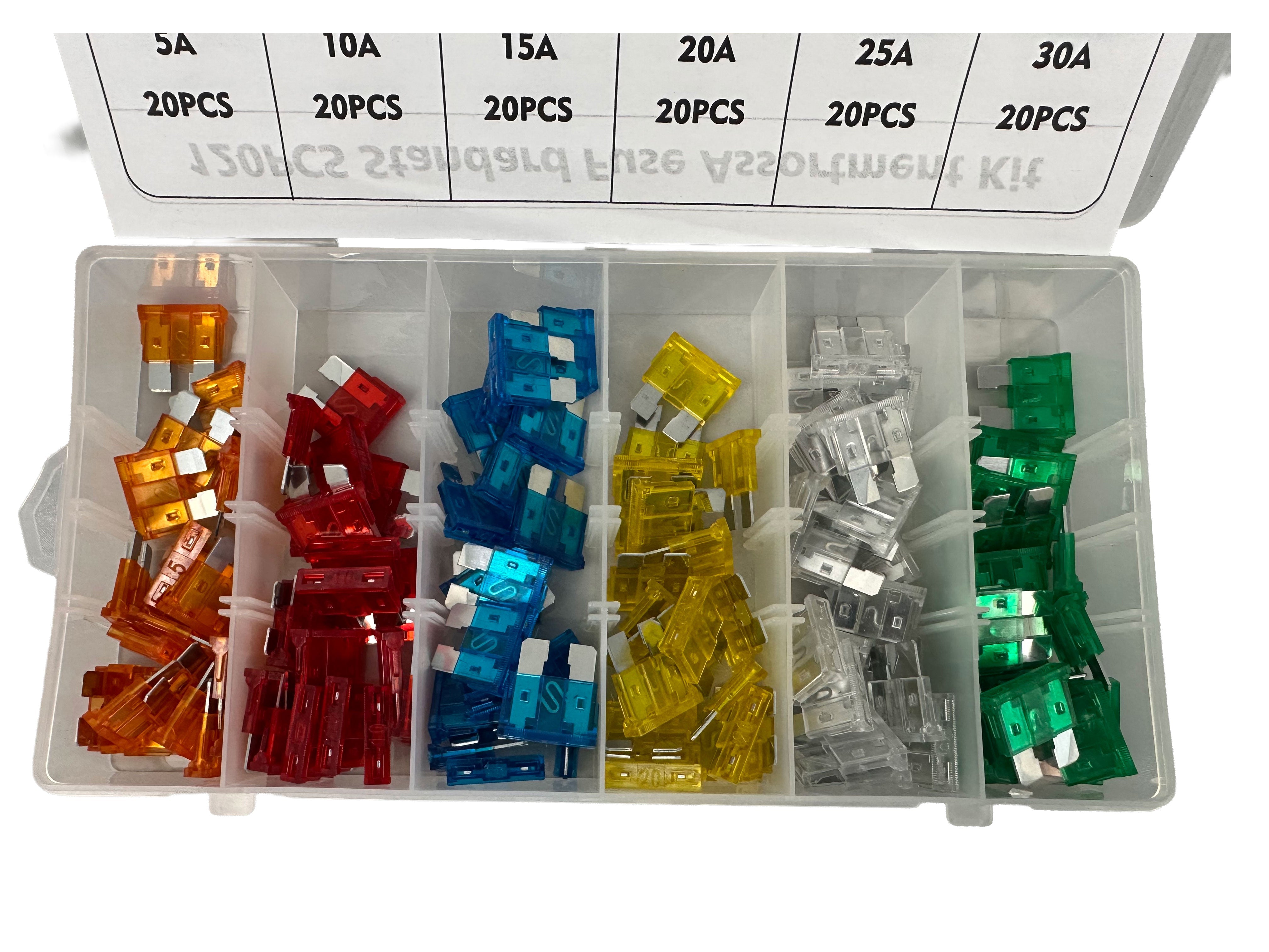 Mini fusibili auto kit - mini fusibile, auto fusibile assortiti per camper/camion/moto, kit fusibili auto da 5-30 A, 120 pezzi Gebo Tools