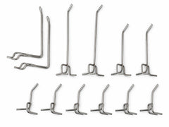 Portautensili a gancio per pannelli forati, per organizzare vari utensili, 12 ganci, ganci per pannello forato, Gebo Tools