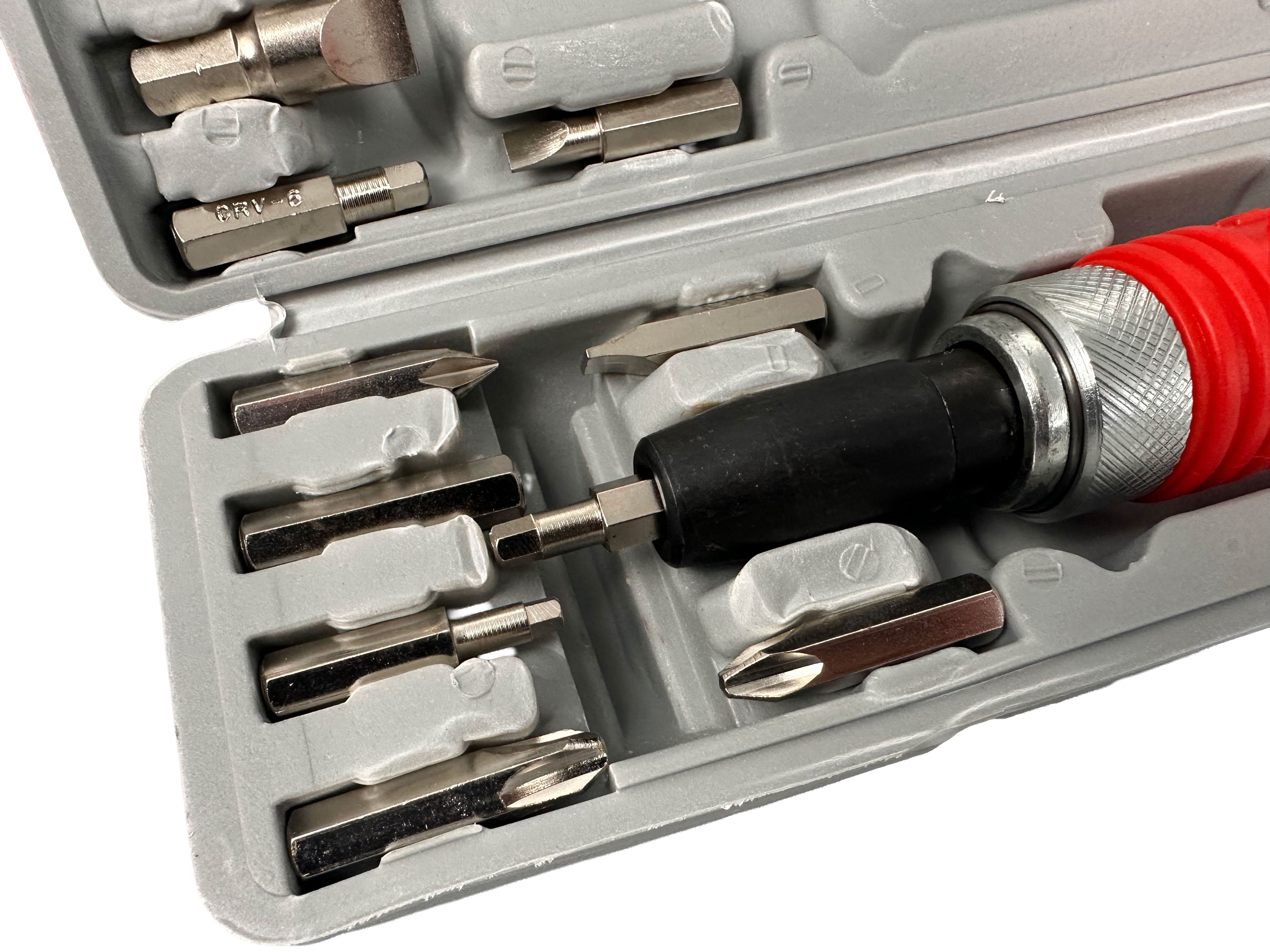 Set di cacciavite professionale a percussione-avvitatore ad impulsi con 14 inserti-punte, cacciavite ad impulsi kit giravite a percussione impugnatura a mano impugnatura per impieghi gravosi, attacco 1/2" Gebo Tools