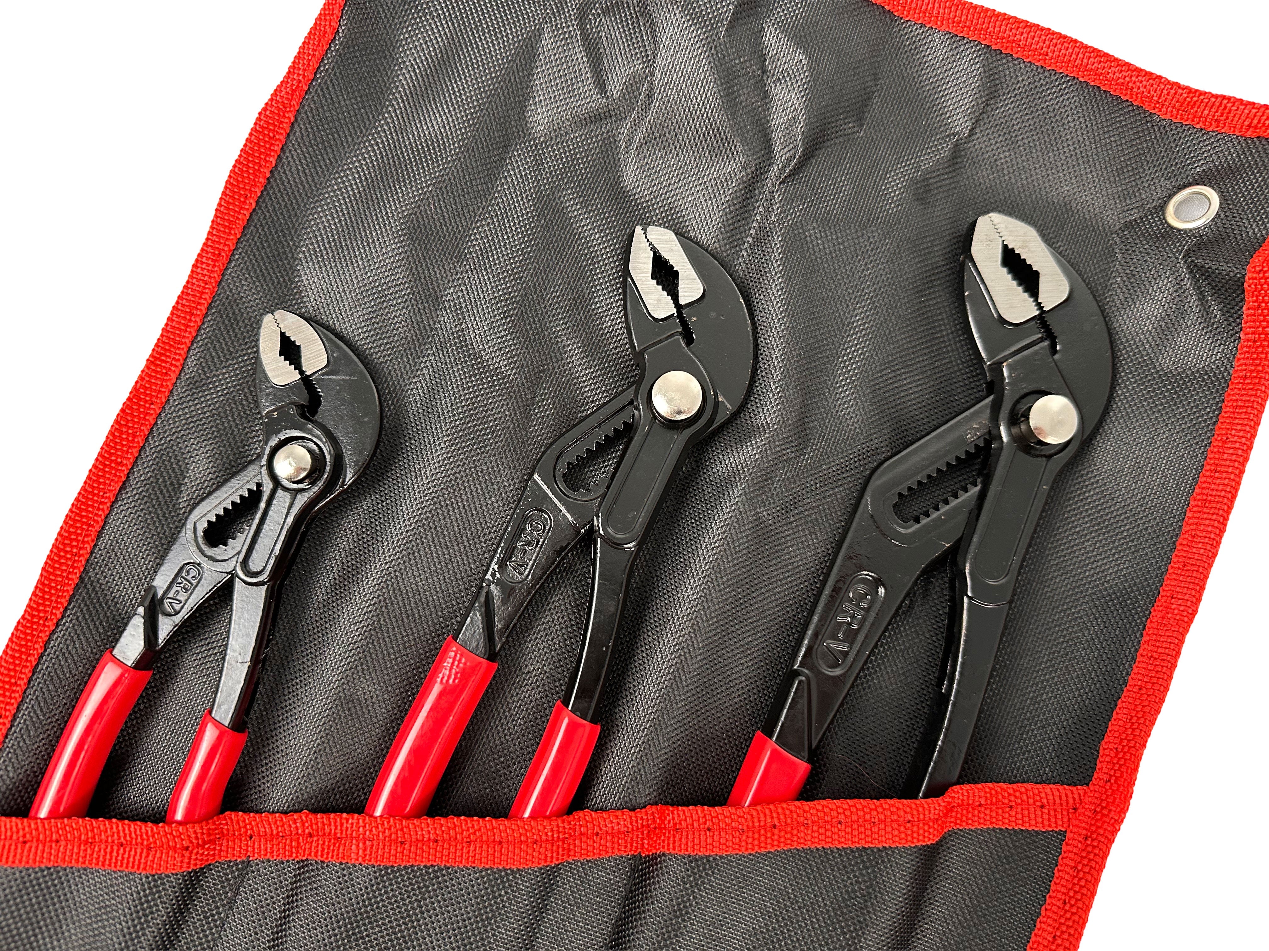 Set di 3 pinze regolabili, pinze a pappagallo per tubi e dadi, in acciaio Cr-V, Gebo Tools