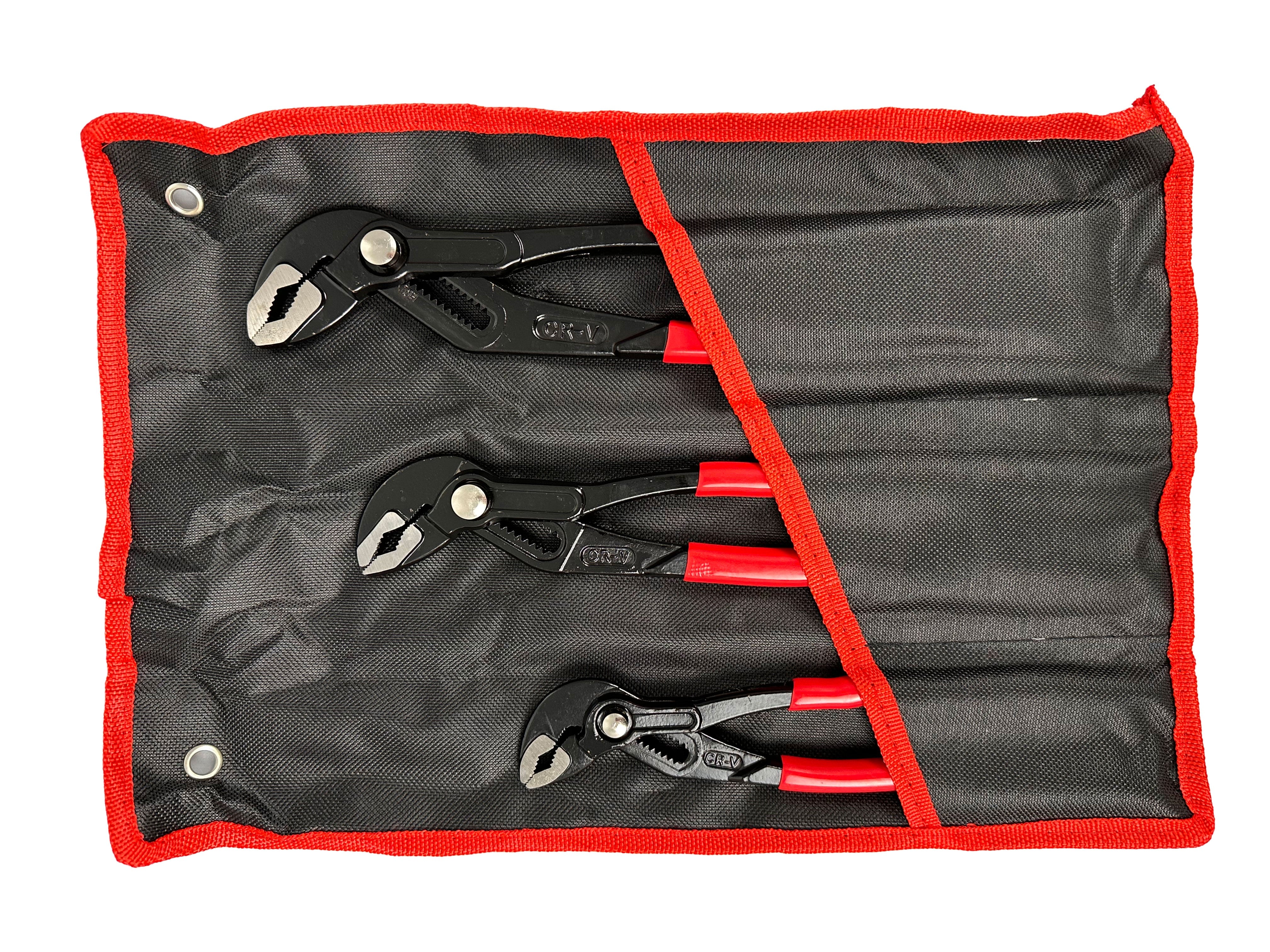 Set di 3 pinze regolabili, pinze a pappagallo per tubi e dadi, in acciaio Cr-V, Gebo Tools