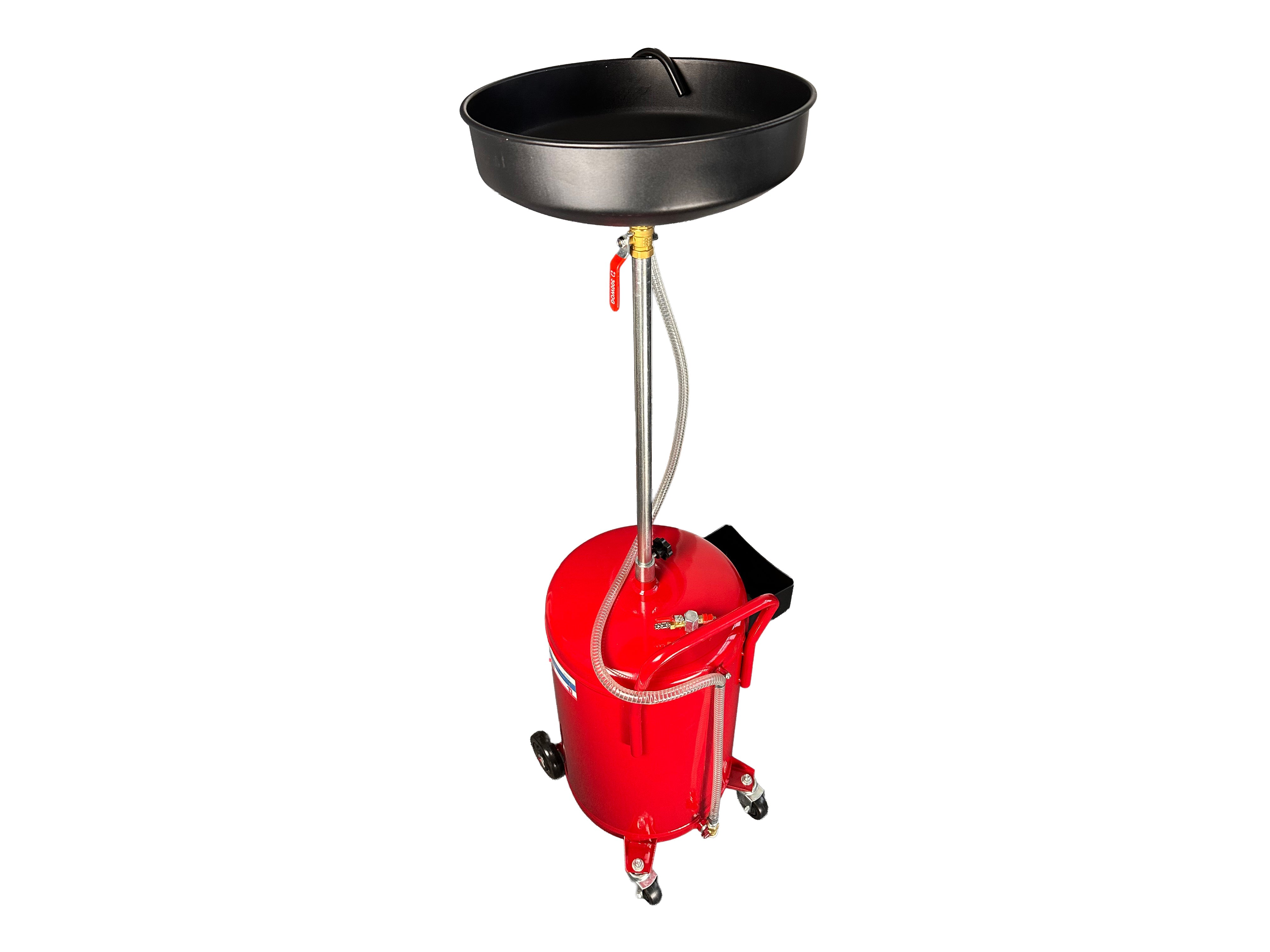 Serbatoio scarico olio esausto 75 litri, portatile cambio olio con imbuto regolabile in altezza, con ruote, per officine riparazione auto, aspiratore-recuperatore pneumatico per olio esausto, Gebo Tools