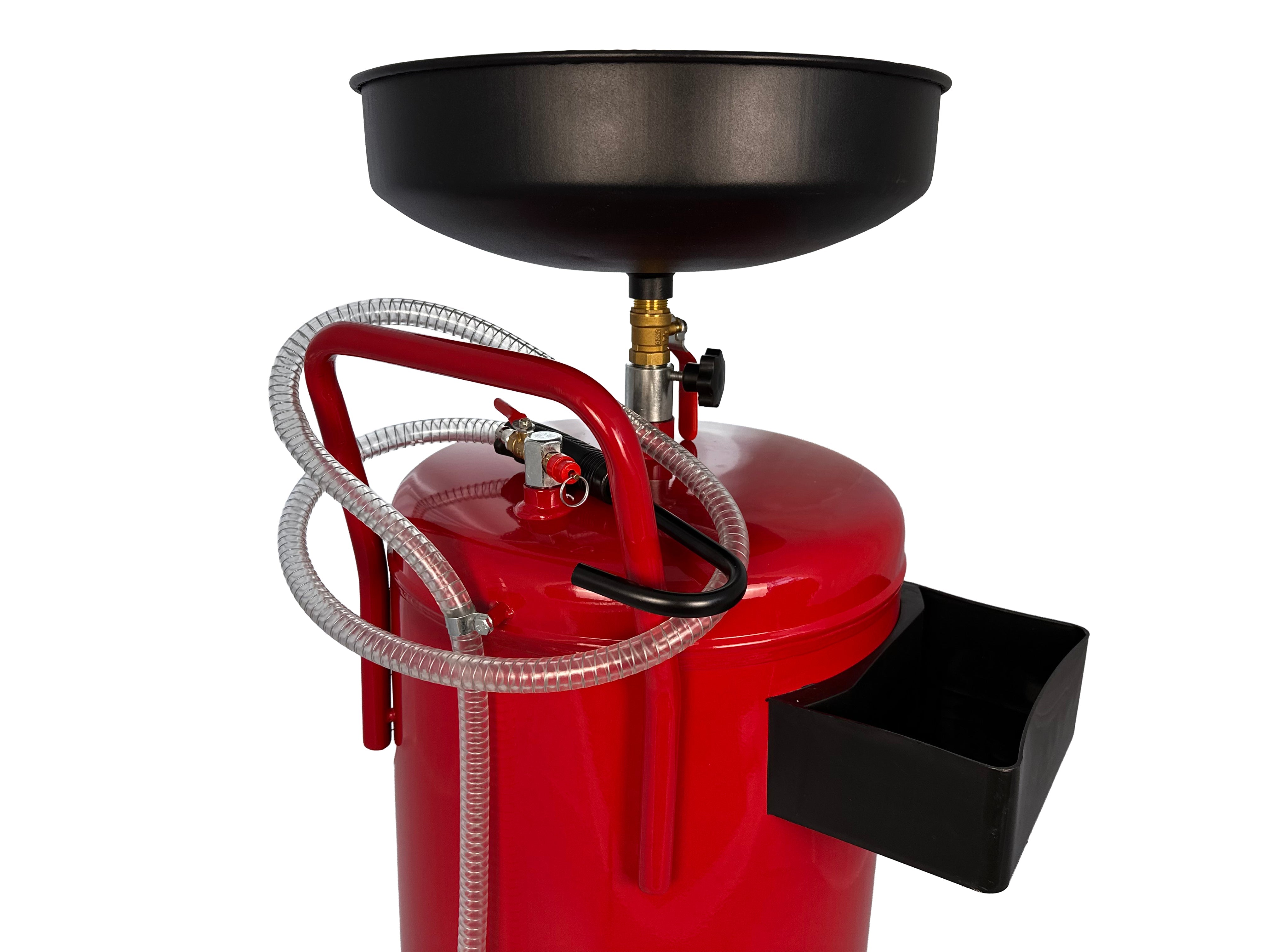 Serbatoio scarico olio esausto 75 litri, portatile cambio olio con imbuto regolabile in altezza, con ruote, per officine riparazione auto, aspiratore-recuperatore pneumatico per olio esausto, Gebo Tools