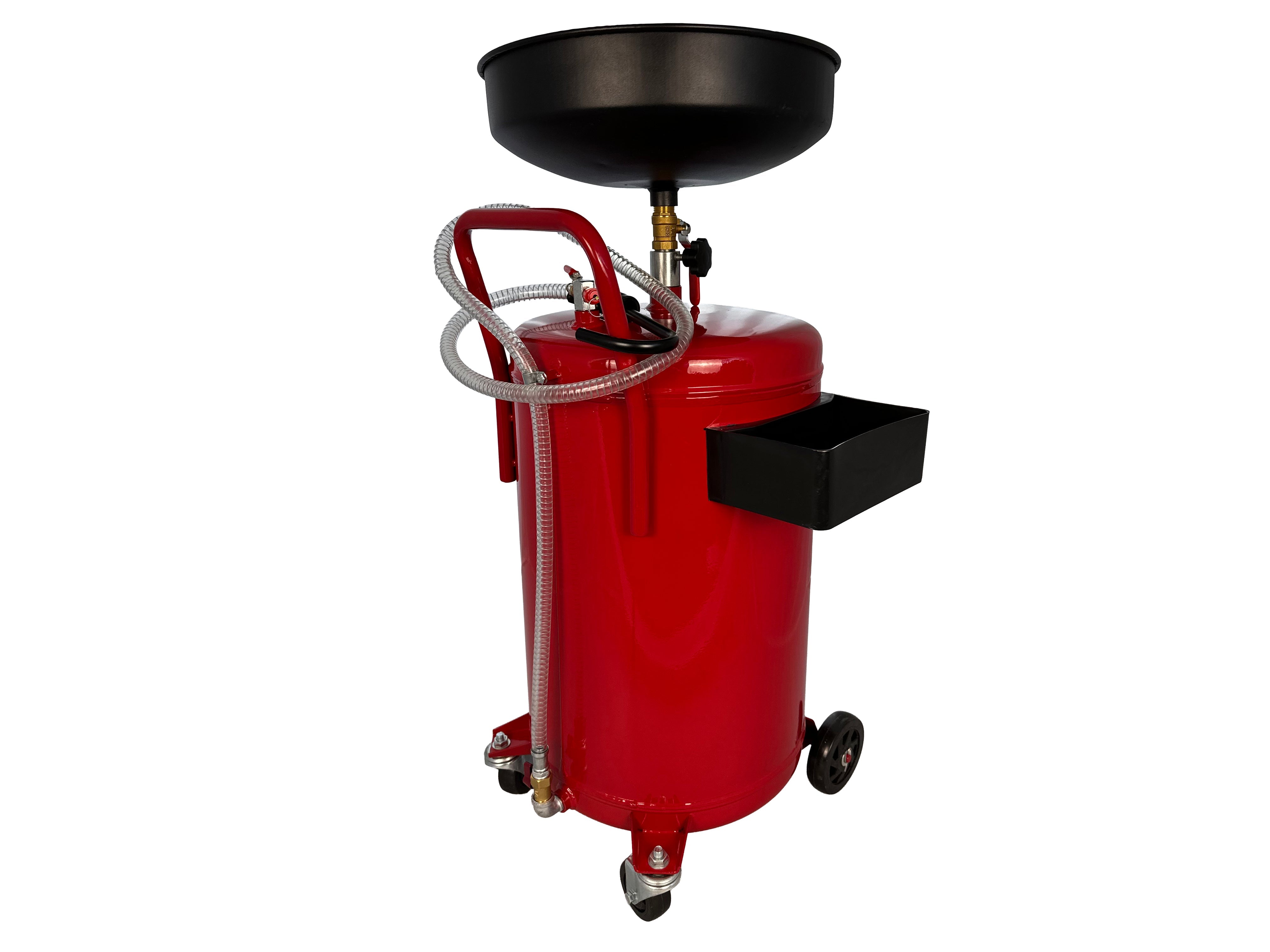 Serbatoio scarico olio esausto 75 litri, portatile cambio olio con imbuto regolabile in altezza, con ruote, per officine riparazione auto, aspiratore-recuperatore pneumatico per olio esausto, Gebo Tools
