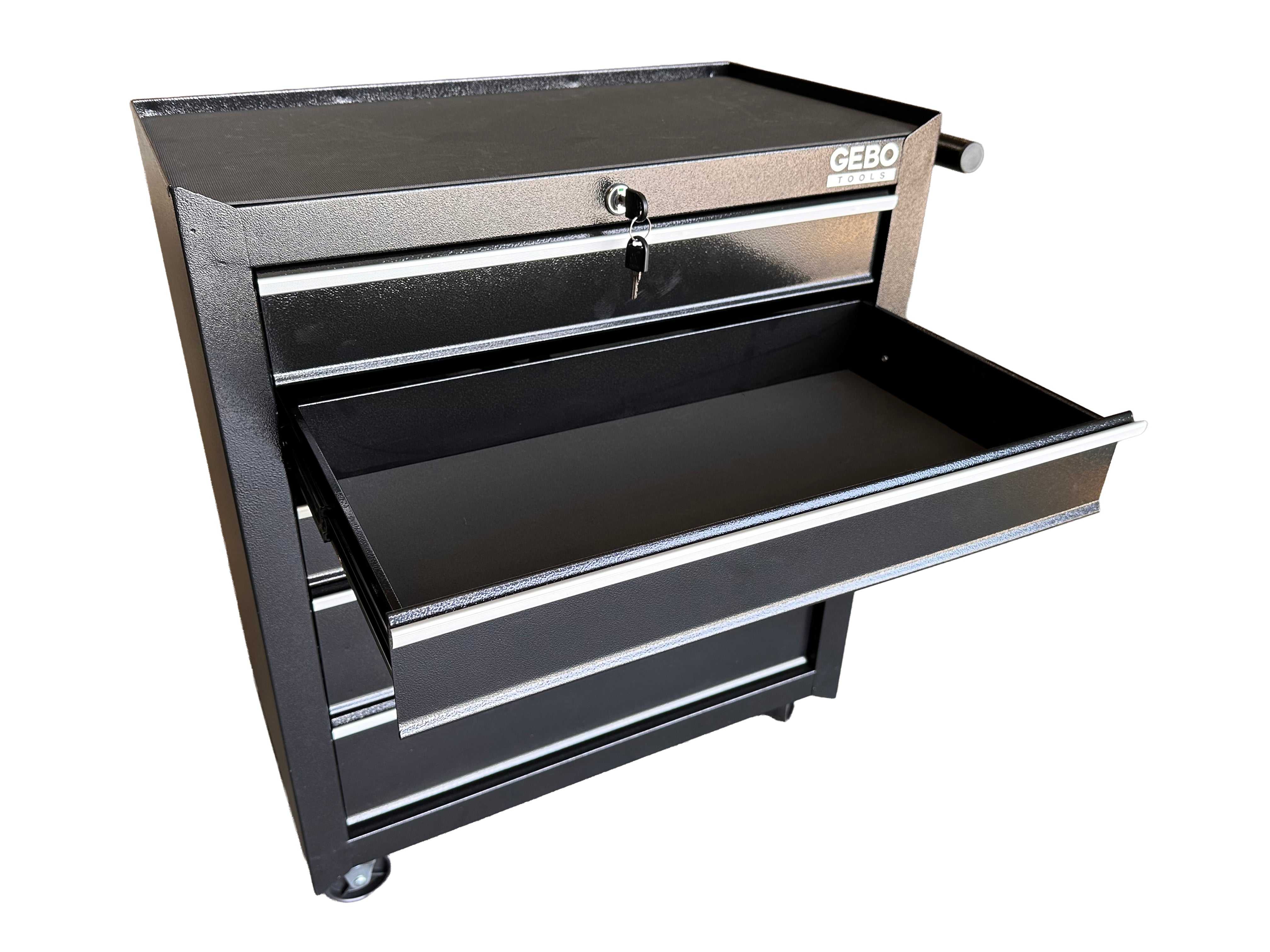 Armadio metallico senza attrezzi con 5 cassetti nero, carrello portautensili , cassetta porta attrezzi mobile Gebo Tools