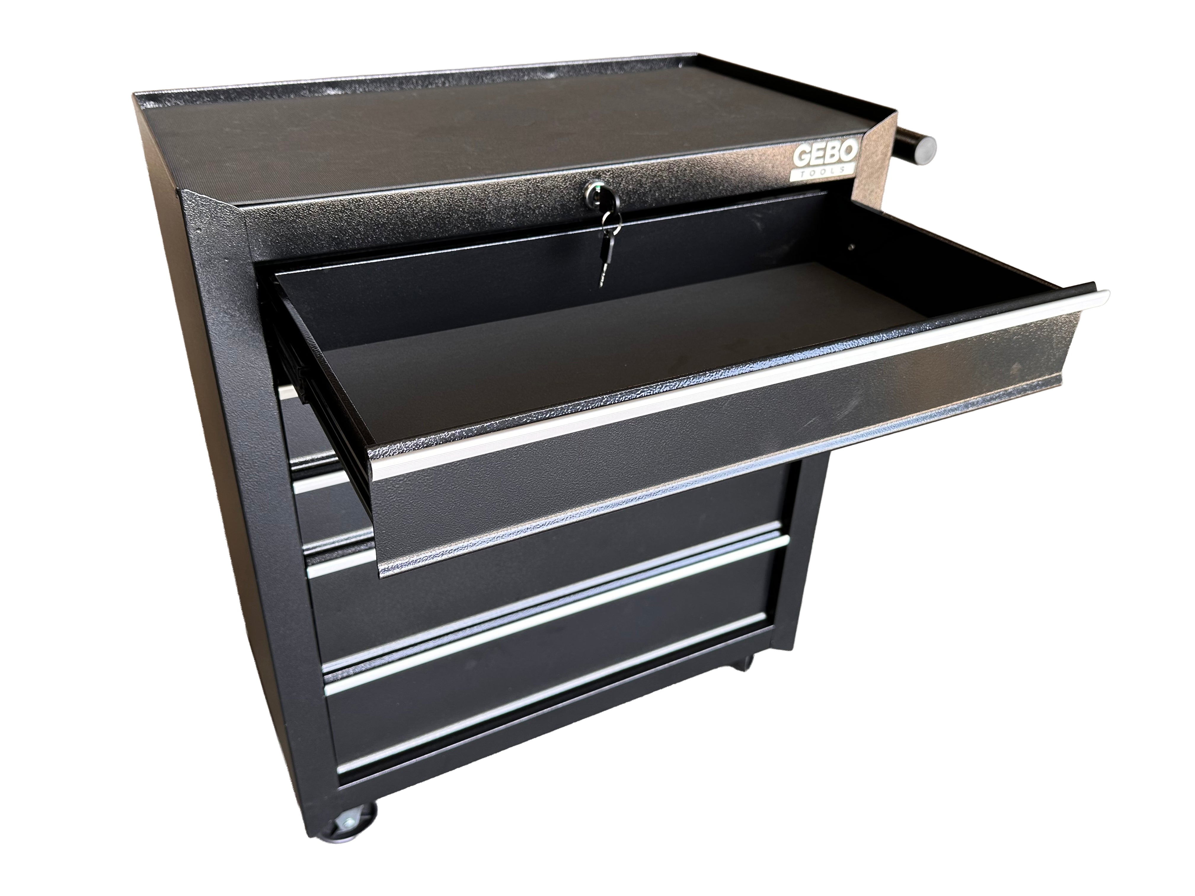 Armadio metallico senza attrezzi con 5 cassetti nero, carrello portautensili , cassetta porta attrezzi mobile Gebo Tools