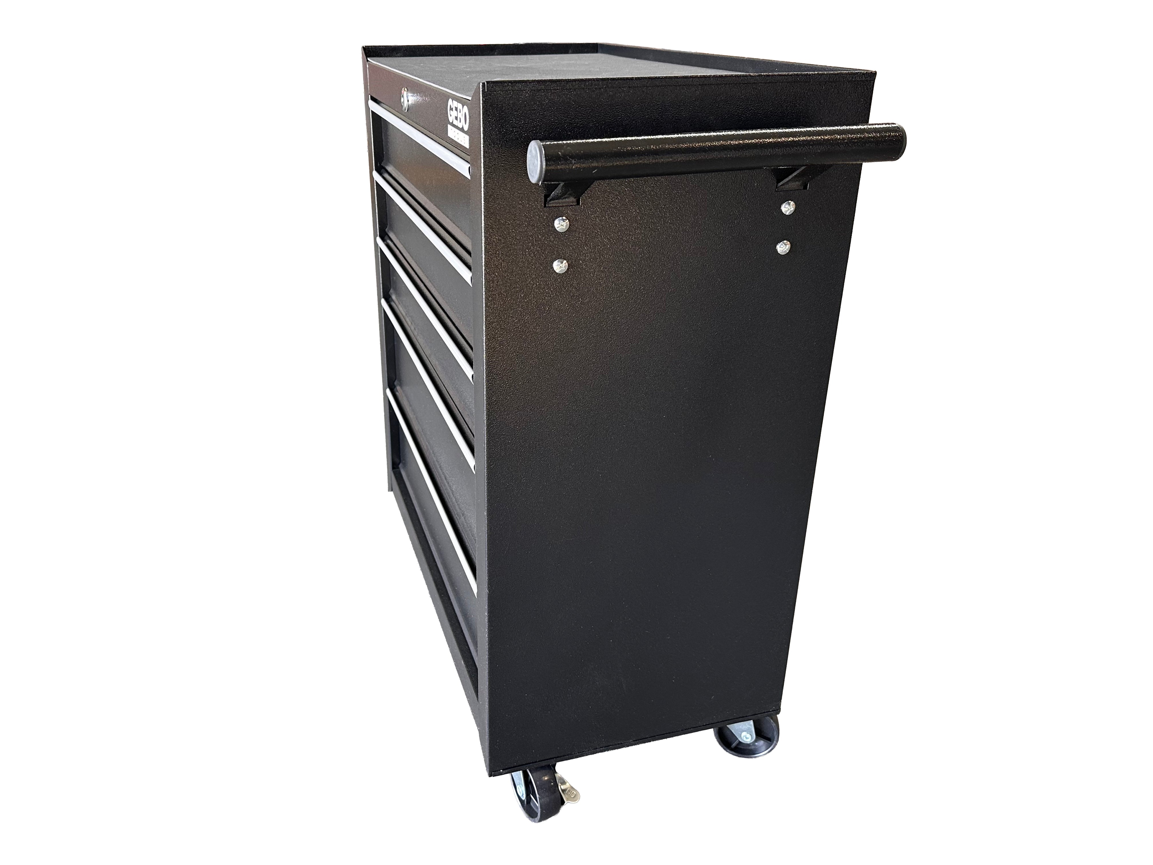 Armadio metallico senza attrezzi con 5 cassetti nero, carrello portautensili , cassetta porta attrezzi mobile Gebo Tools