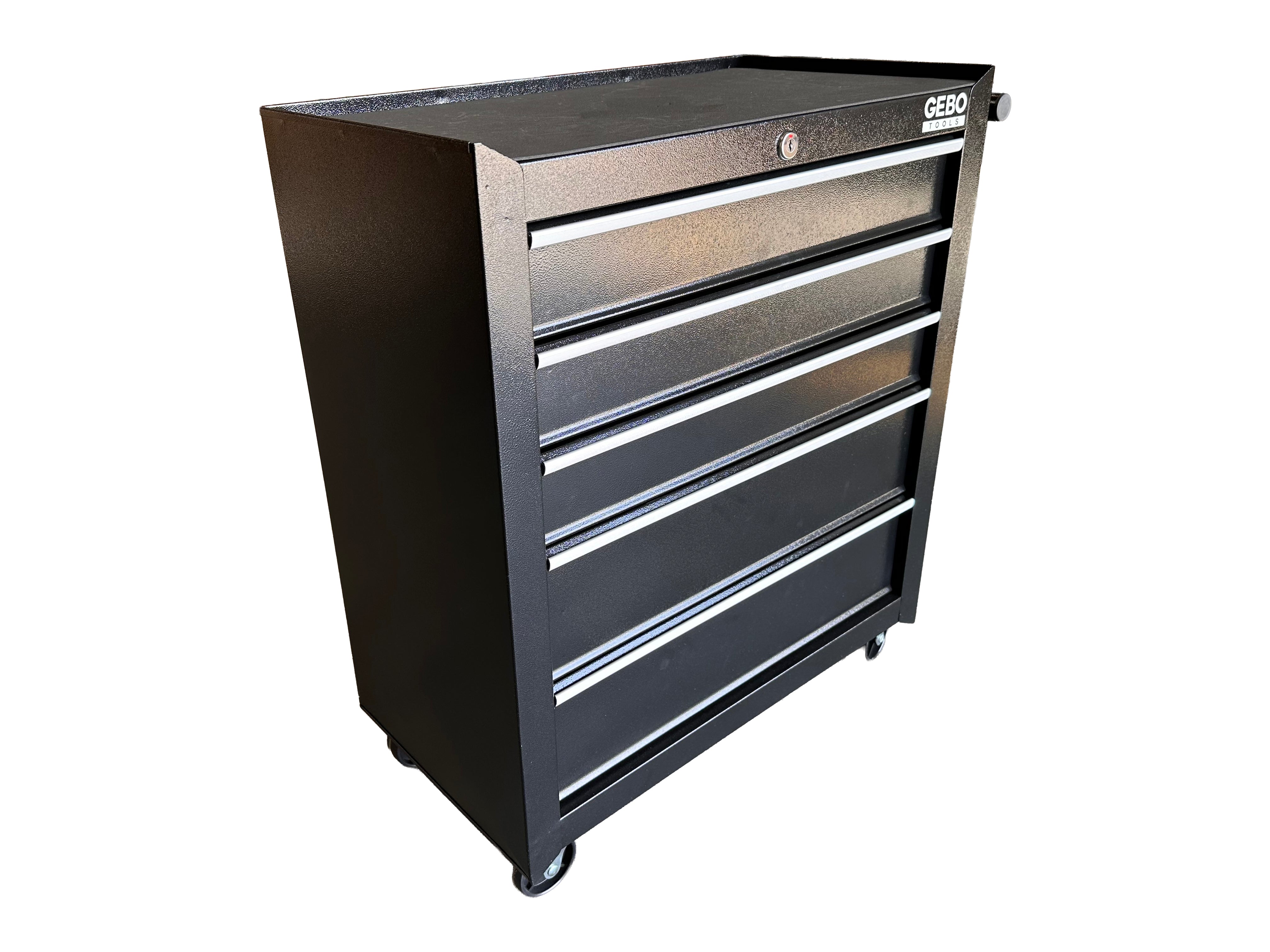 Armadio metallico senza attrezzi con 5 cassetti nero, carrello portautensili , cassetta porta attrezzi mobile Gebo Tools