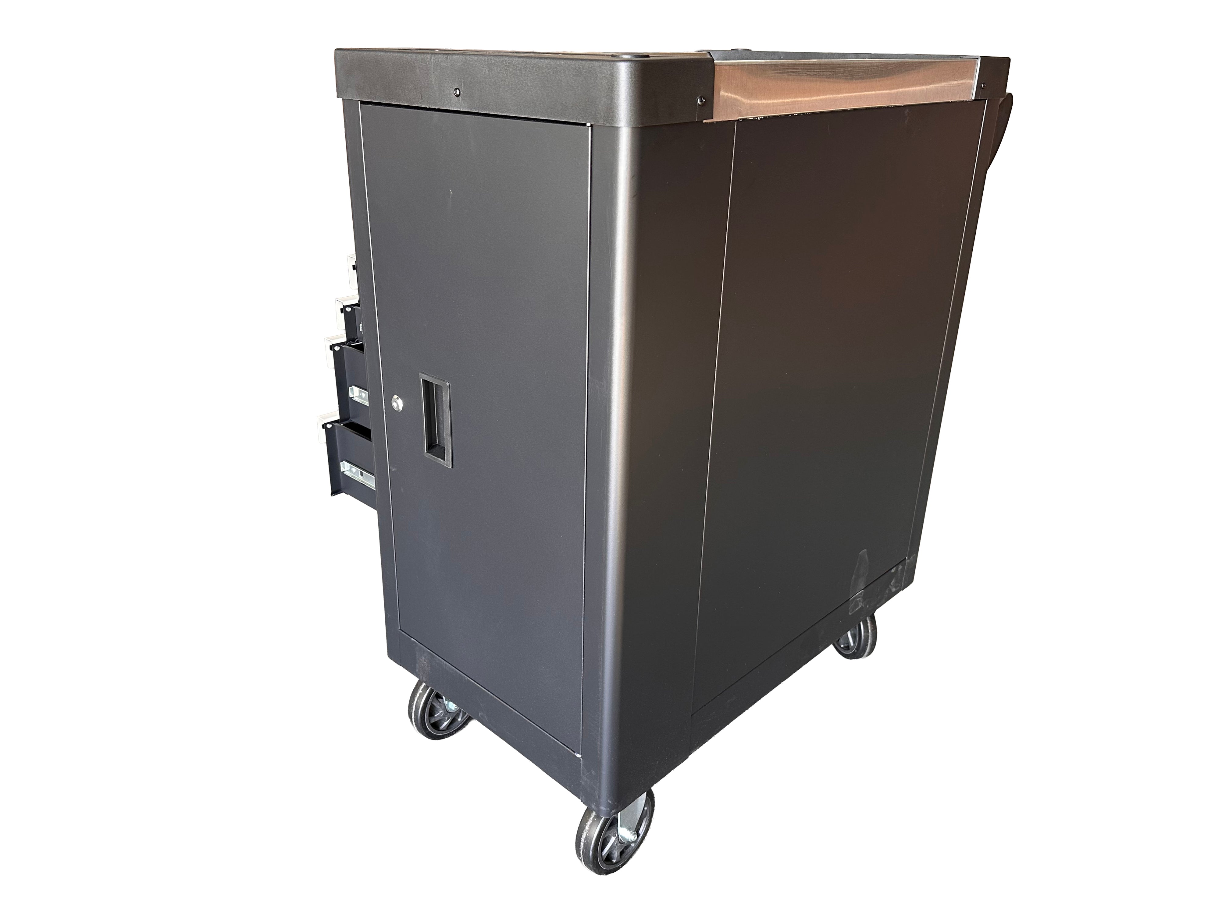 Armadio professionale attrezzato a 7 cassetti, 7 moduli, 262 pezzi, finitura carbon, carrello portautensili ,cassetta porta attrezzi mobile Gebo Tools