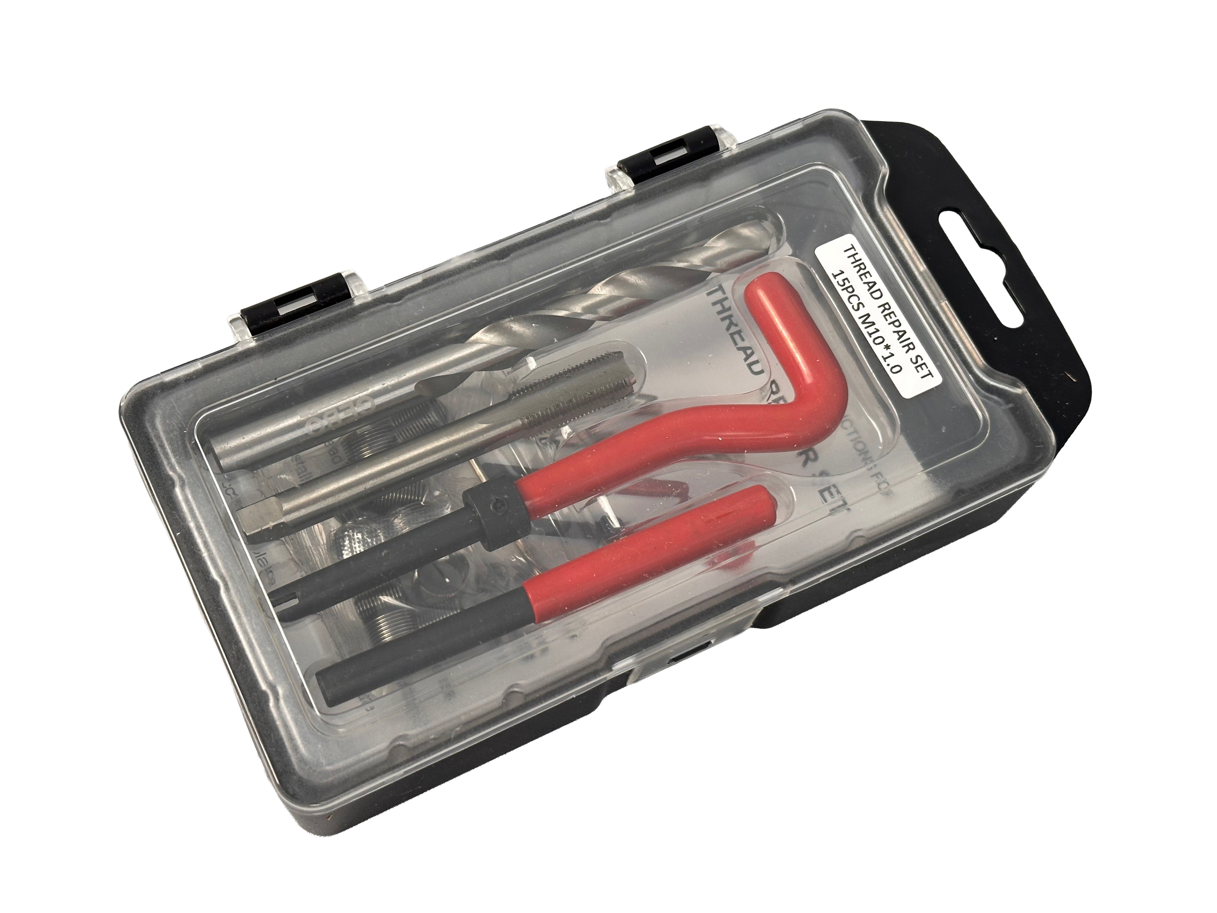 Kit di riparazione per filetti M10 x 1,0 14 pezzi Gebo Tools