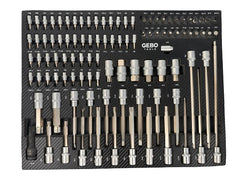 Set di 101 inserti bit in schiuma espansa, inserto schiuma a forma di cubo, modulo per carrelli portautensili, Gebo Tools