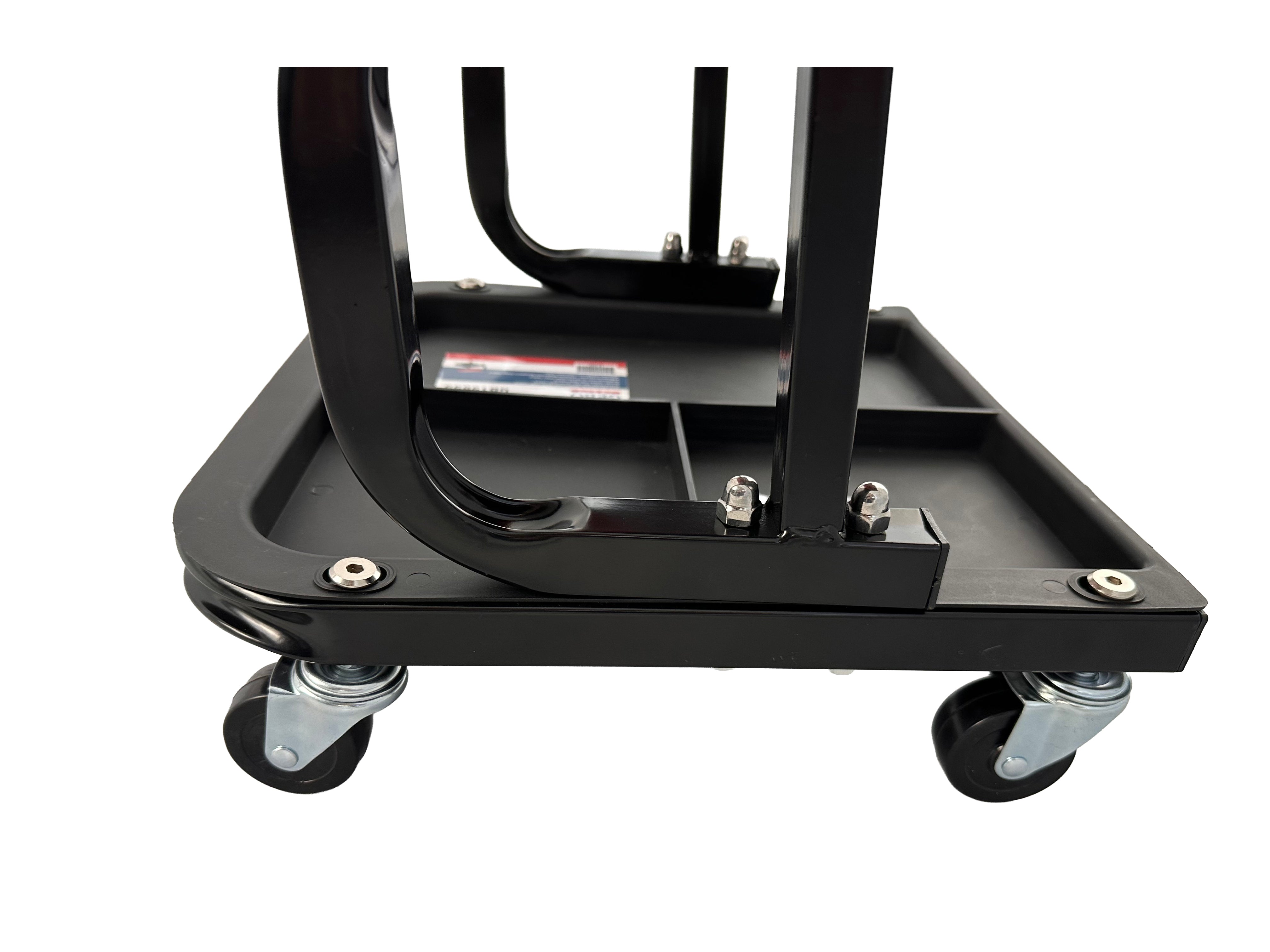Sgabello per officina con ruote, sgabello di montaggio, carrello meccanico con ripiano porta-attrezzi a 3 scomparti, sgabello da officina su ruote, sgabello meccanico garage, Gebo Tools