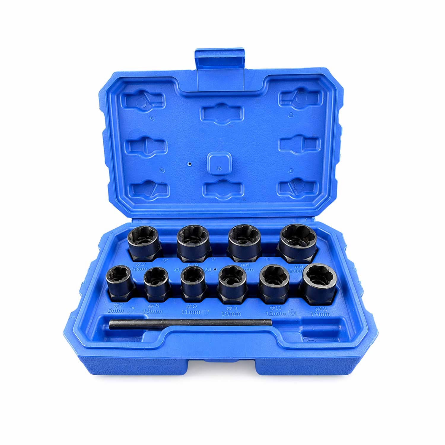 Set-kit bussole elicoidali per rimozione viti e bulloni danneggiati, 9-19 mm, 11 pezzi Gebo Tools