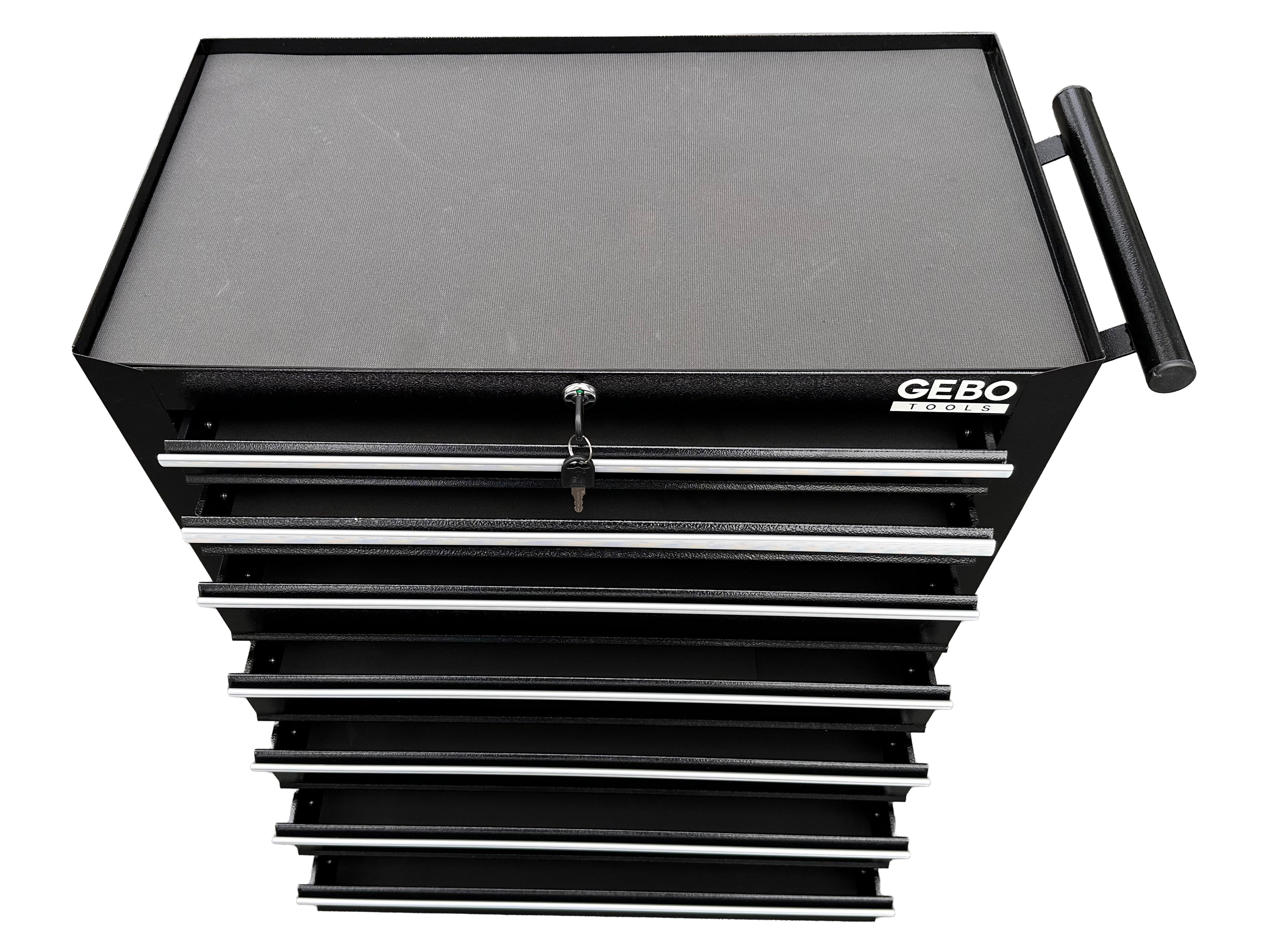 Armadio metallico senza attrezzi con 7 cassetti nero, carrello portautensili , cassetta porta attrezzi mobile con ruote 78 X 62 X 33 cm Gebo Tools
