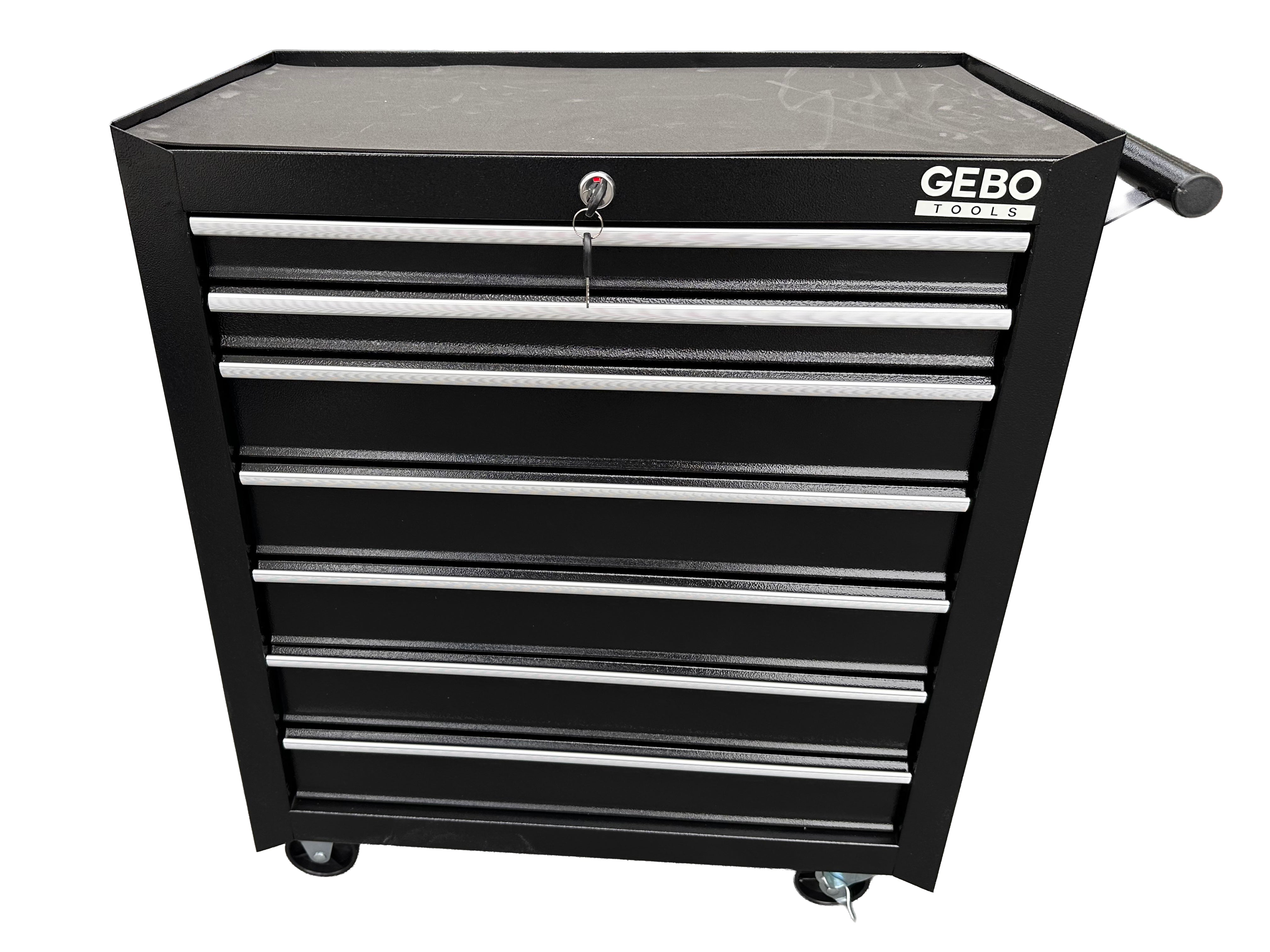 Armadio metallico senza attrezzi con 7 cassetti nero, carrello portautensili , cassetta porta attrezzi mobile con ruote 78 X 62 X 33 cm Gebo Tools