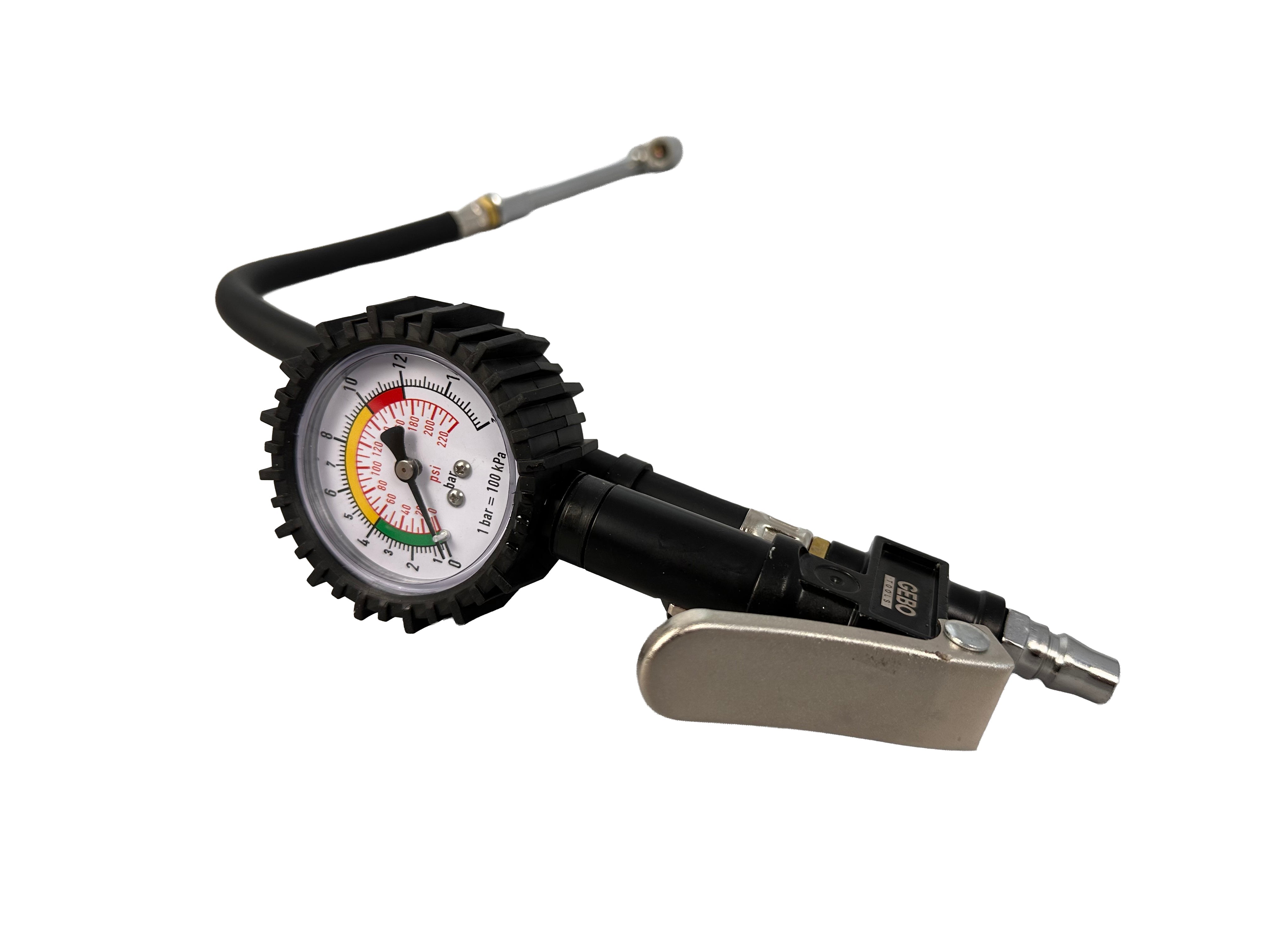 Pistola con manometro analogico per gonfiaggio pneumatici  0-15 Bar Tvardy