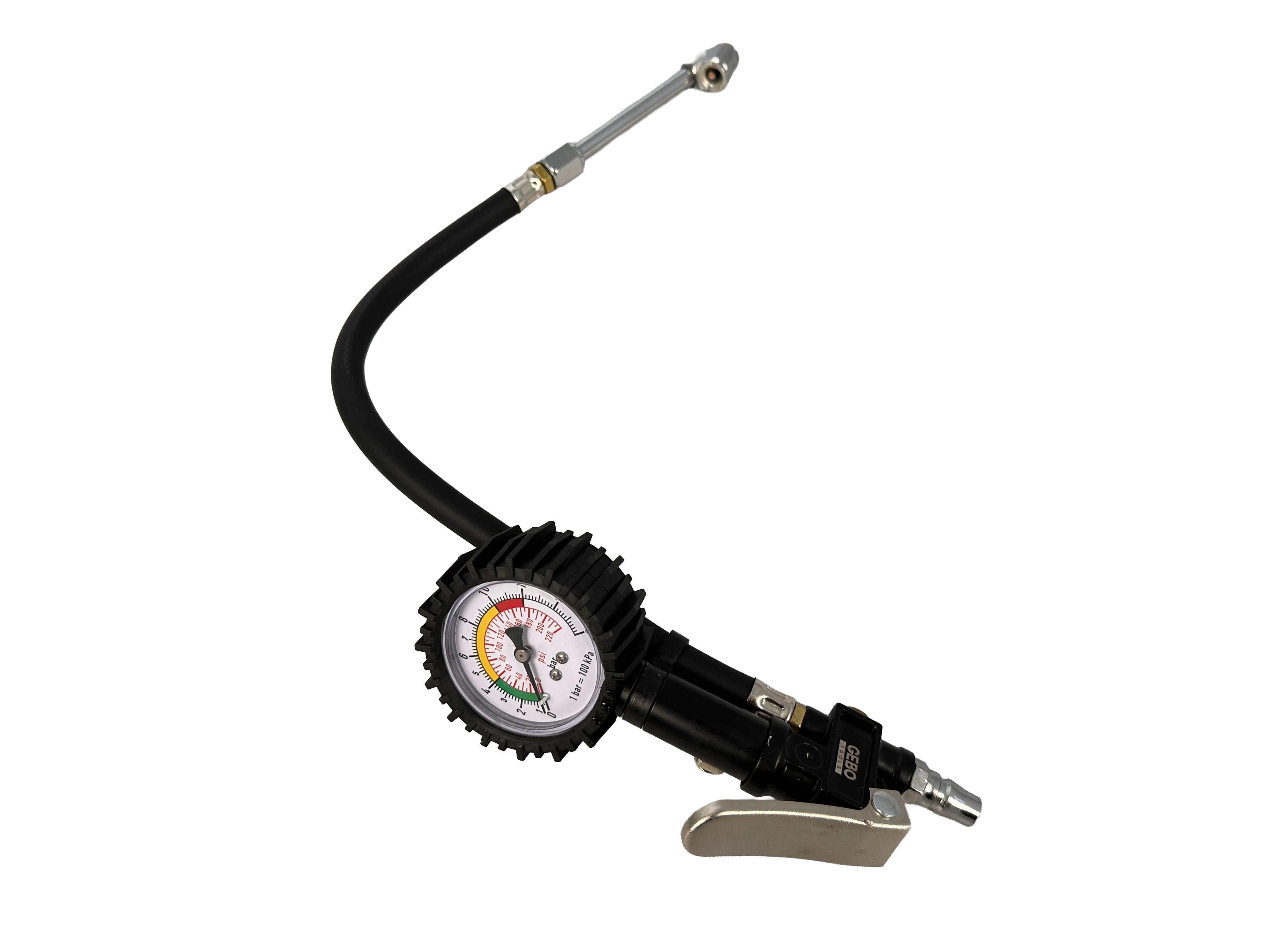 Pistola con manometro analogico per gonfiaggio pneumatici  0-15 Bar Tvardy