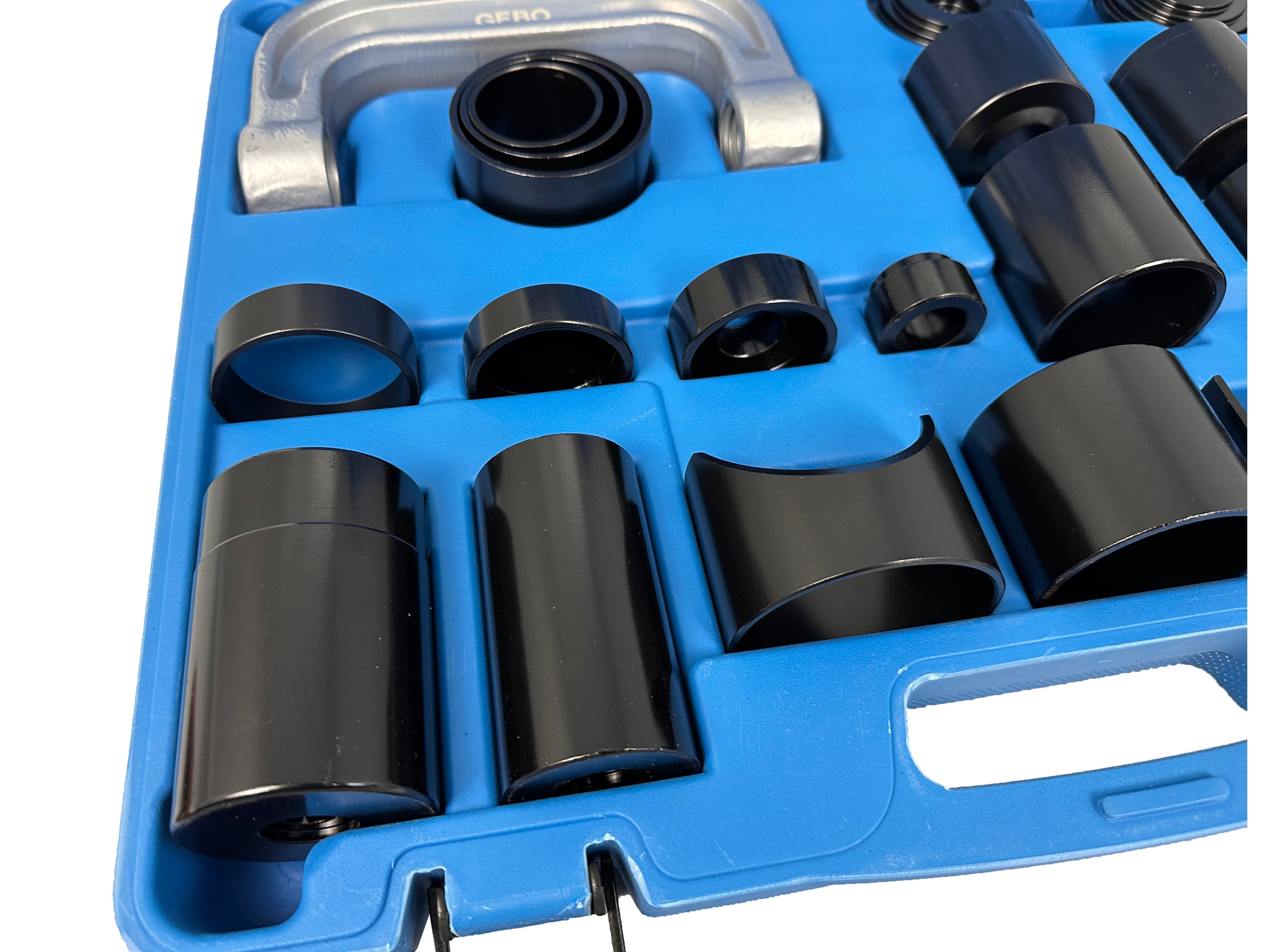 Kit pressa per l'estrazione di boccole, perni e testine di sterzo 21 pezzi Gebo Tools