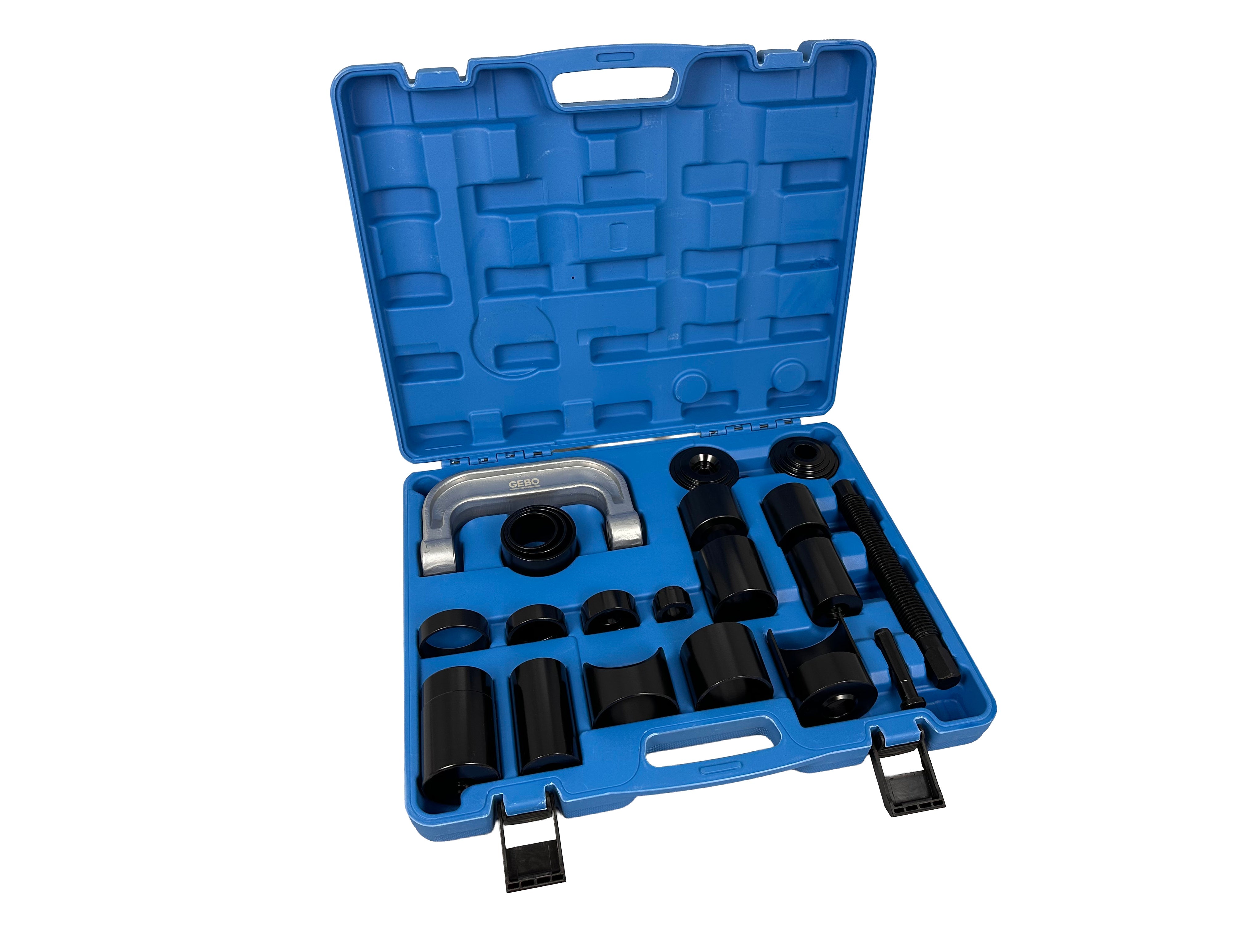 Kit pressa per l'estrazione di boccole, perni e testine di sterzo 21 pezzi Gebo Tools