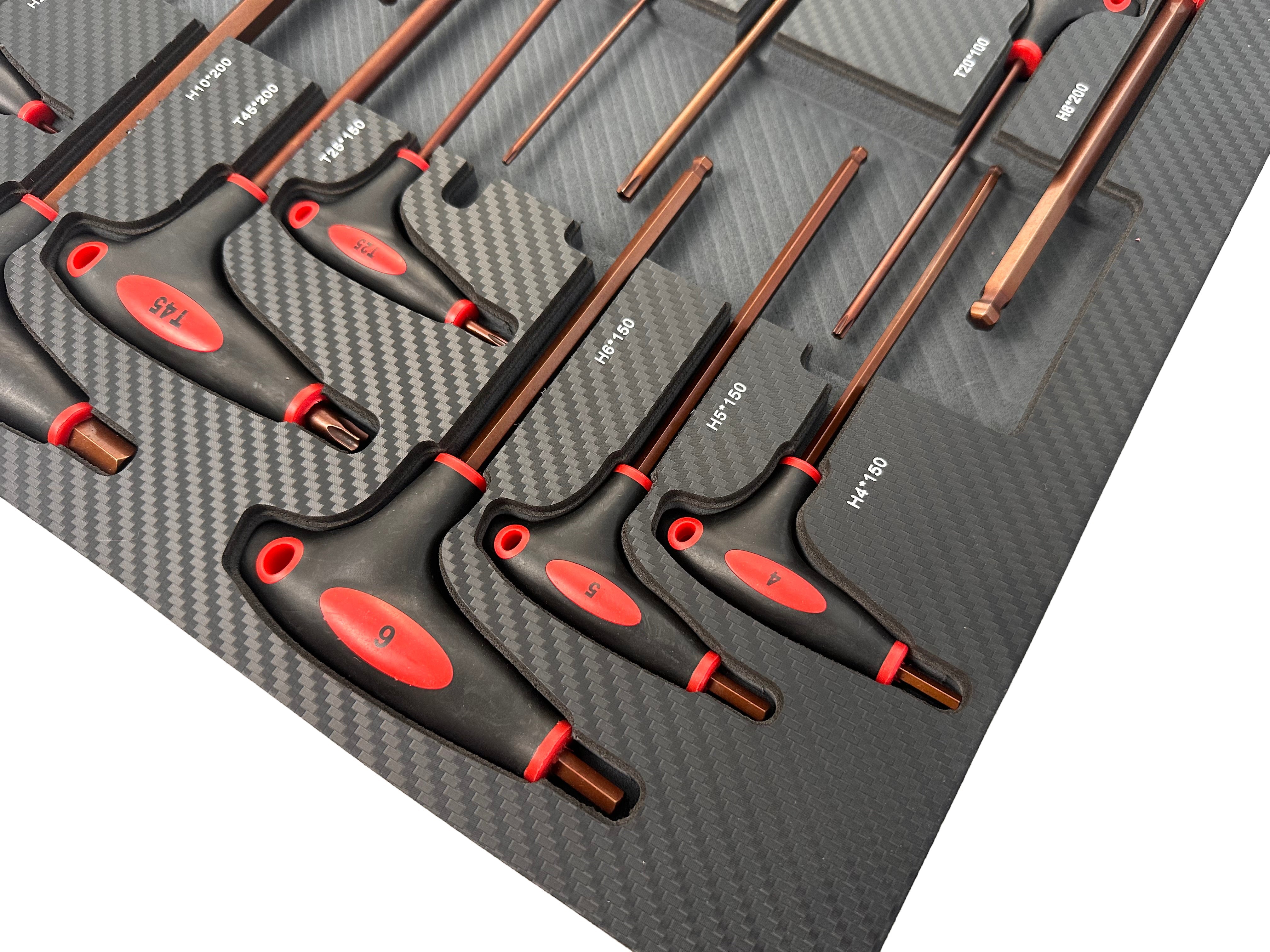 Modulo per carrelli portautensili, serie di cacciaviti con impugnatura scorrevole a T, set di chiavi a T esagonali, Torx 18 pezzi Gebo Tools