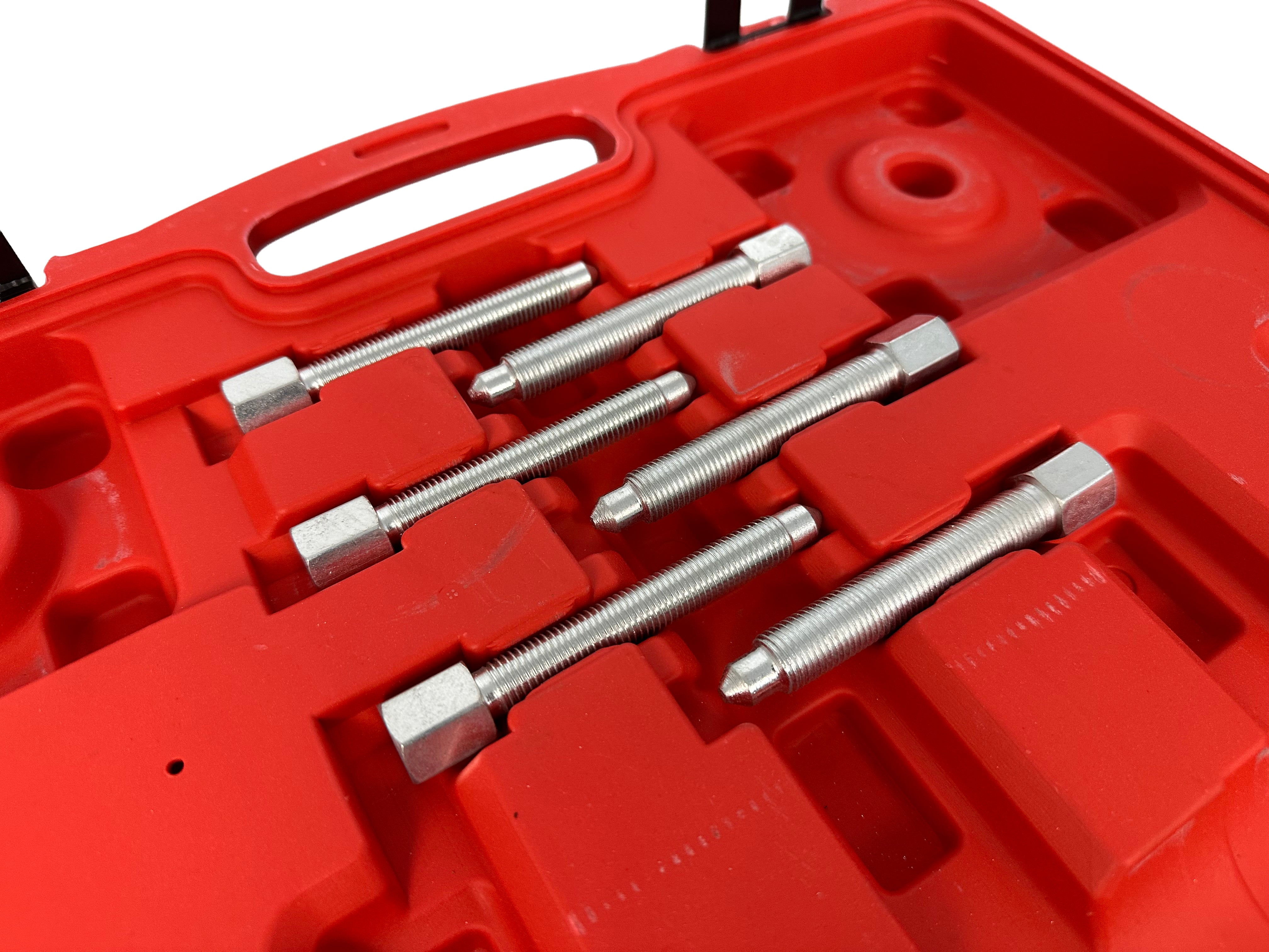 Set pressa estrattore boccole e cuscinetti mozzi ruota, fusello portamozzo con adattatori 50-102 mm, 34 pezzi Gebo Tools
