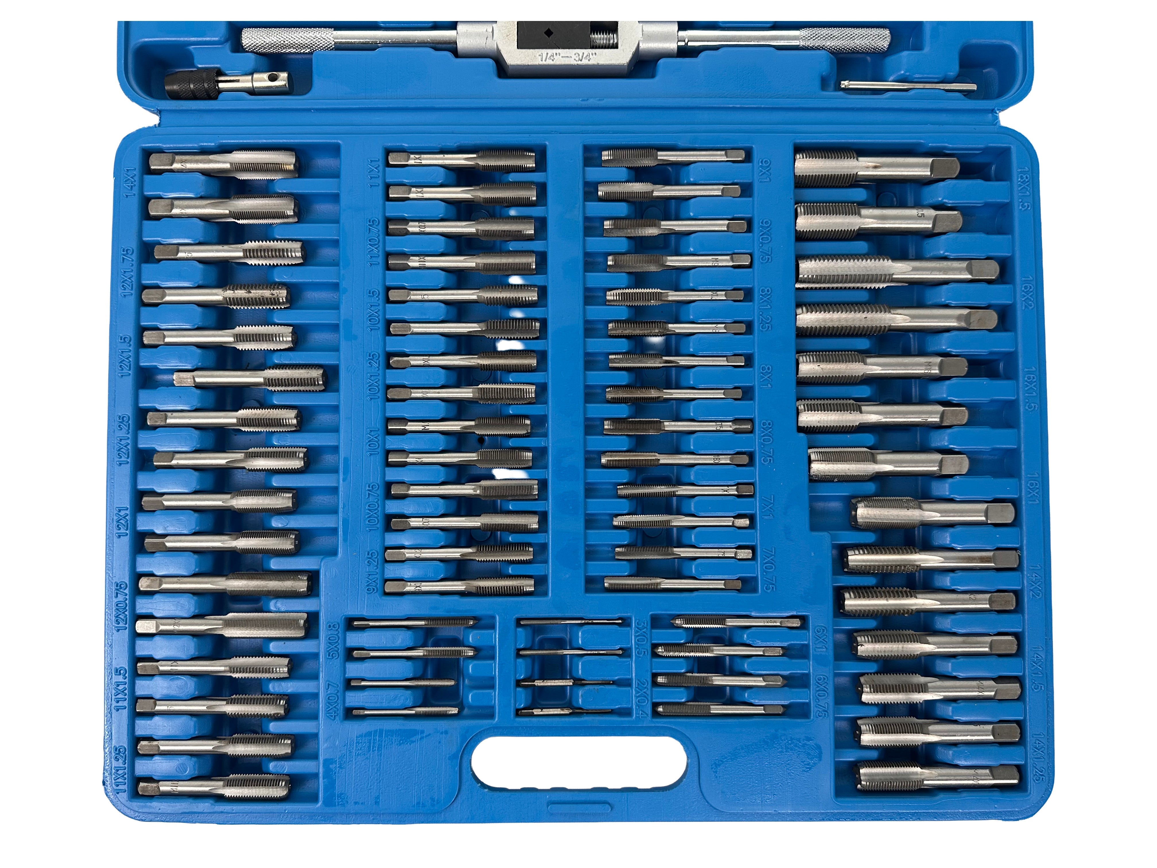 Set filiere e maschi M2–M18 ,110 pezzi Gebo Tools