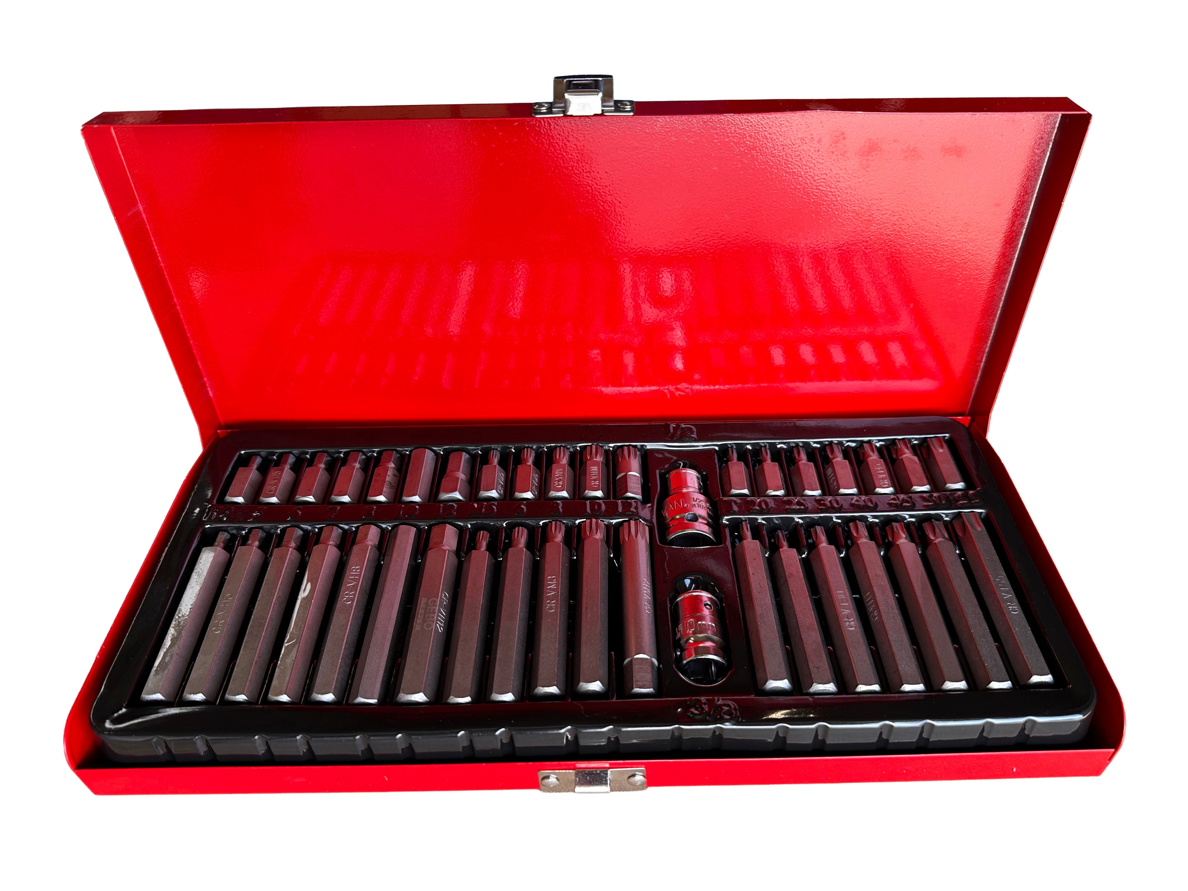 Set inserti esagonali TORX XZN SPLINE, kit bussole esagonali , 40 pezzi in cassetta metallica Gebo Tools
