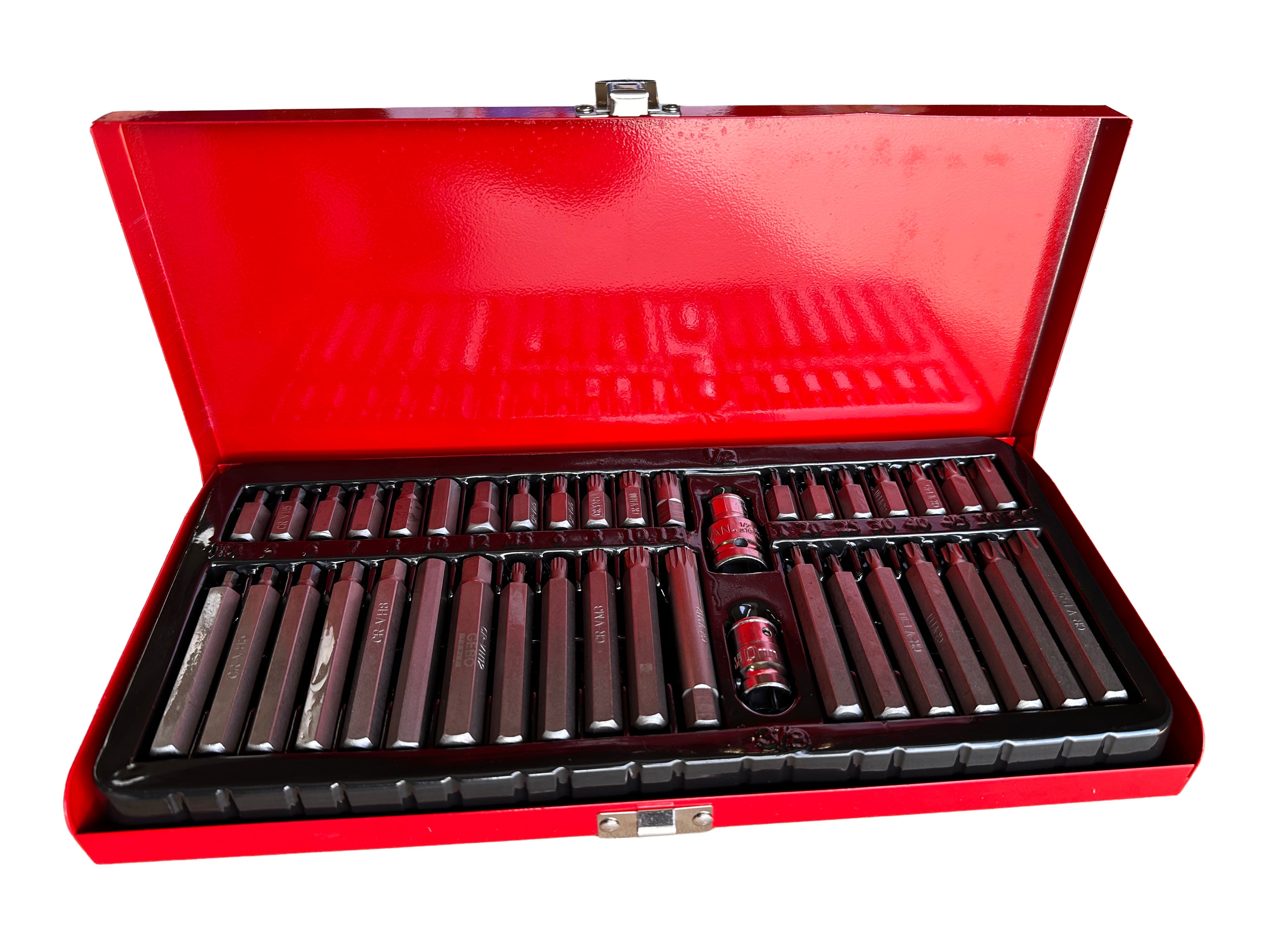 Set inserti esagonali TORX XZN SPLINE, kit bussole esagonali , 40 pezzi in cassetta metallica Gebo Tools