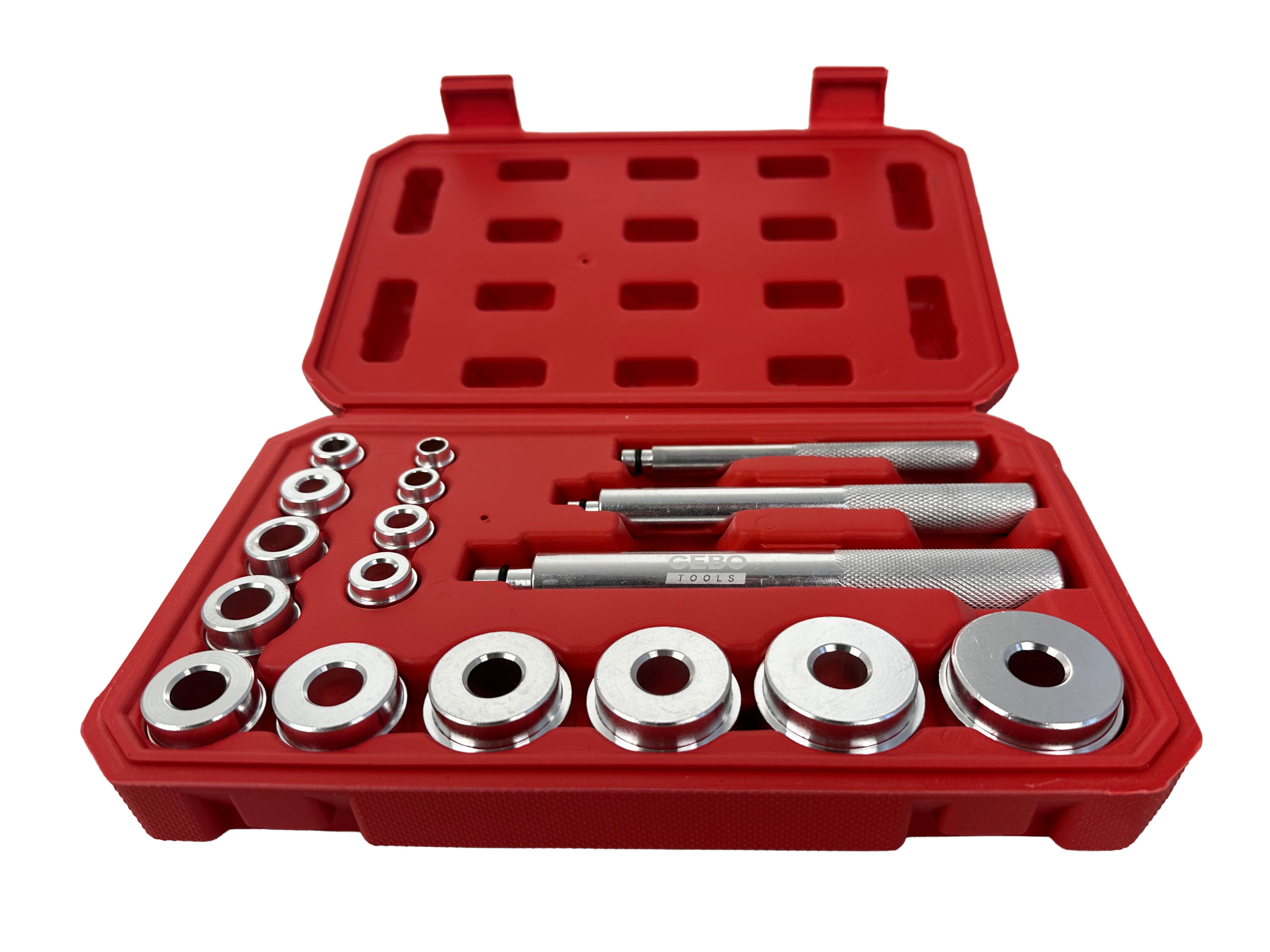 Set pressa per montaggio e smontaggio cuscinetti del mozzo ruota e fusello, kit attrezzi installazione cuscinetti Gebo Tools