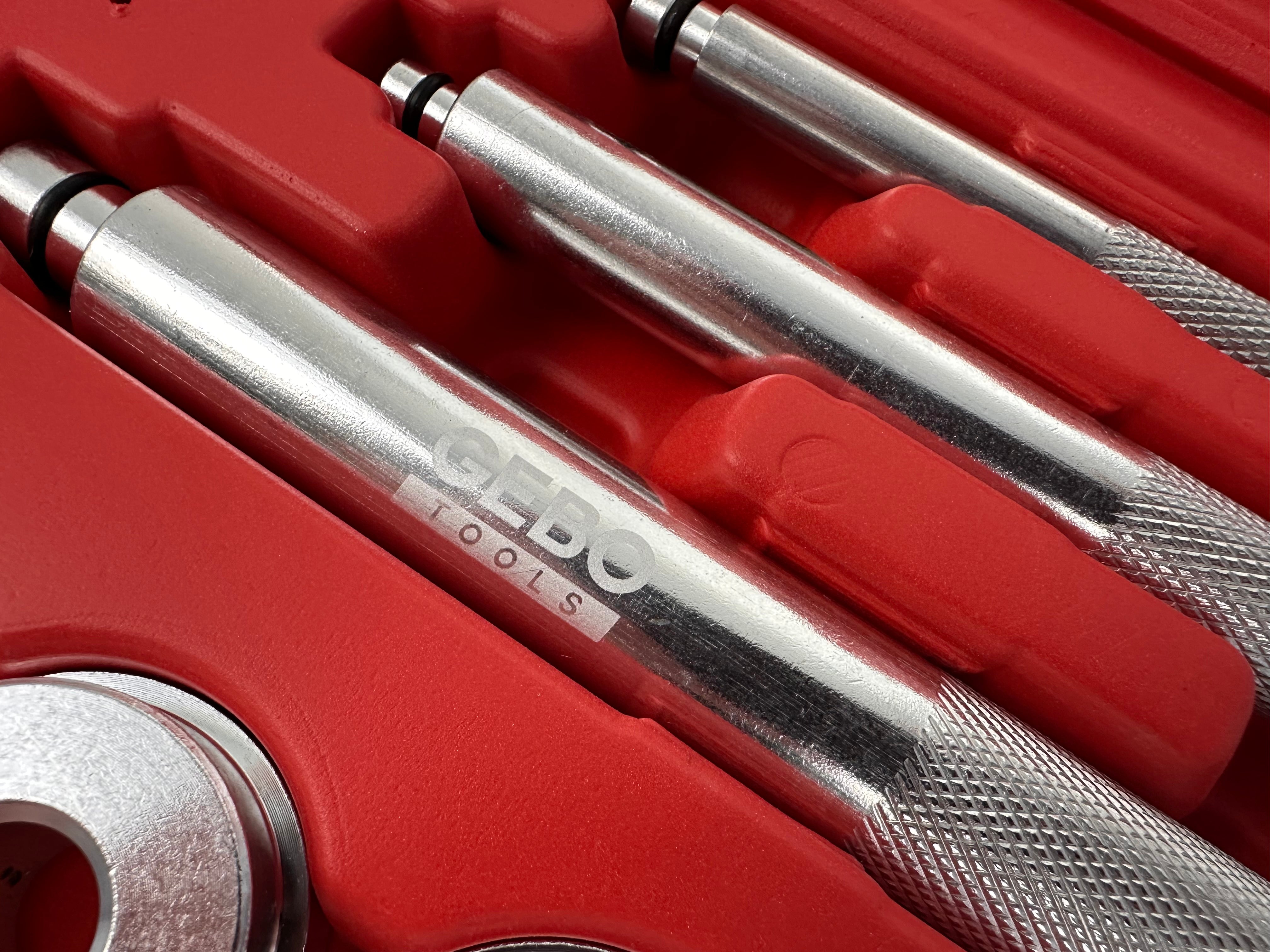 Set pressa per montaggio e smontaggio cuscinetti del mozzo ruota e fusello, kit attrezzi installazione cuscinetti Gebo Tools