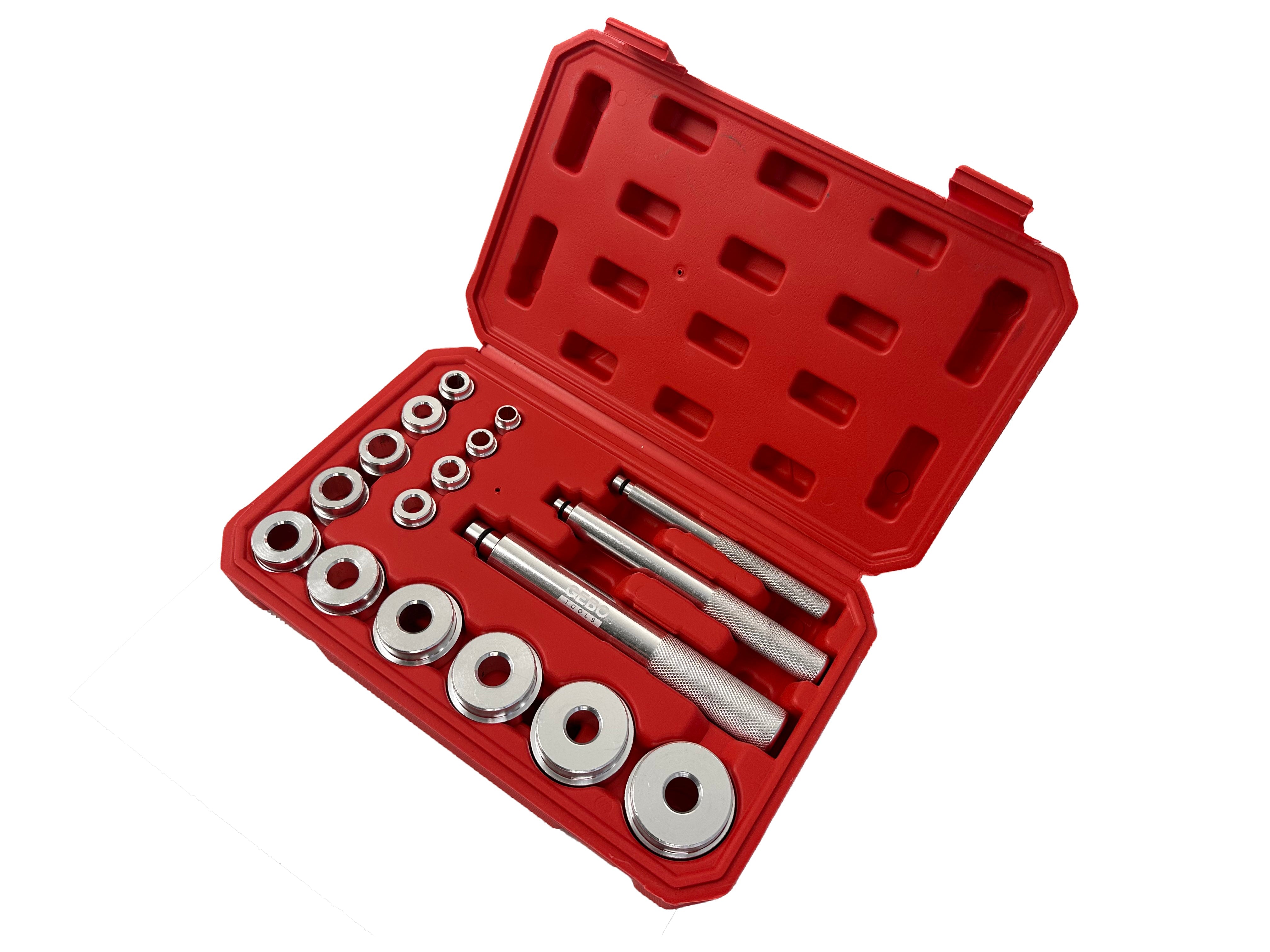 Set pressa per montaggio e smontaggio cuscinetti del mozzo ruota e fusello, kit attrezzi installazione cuscinetti Gebo Tools
