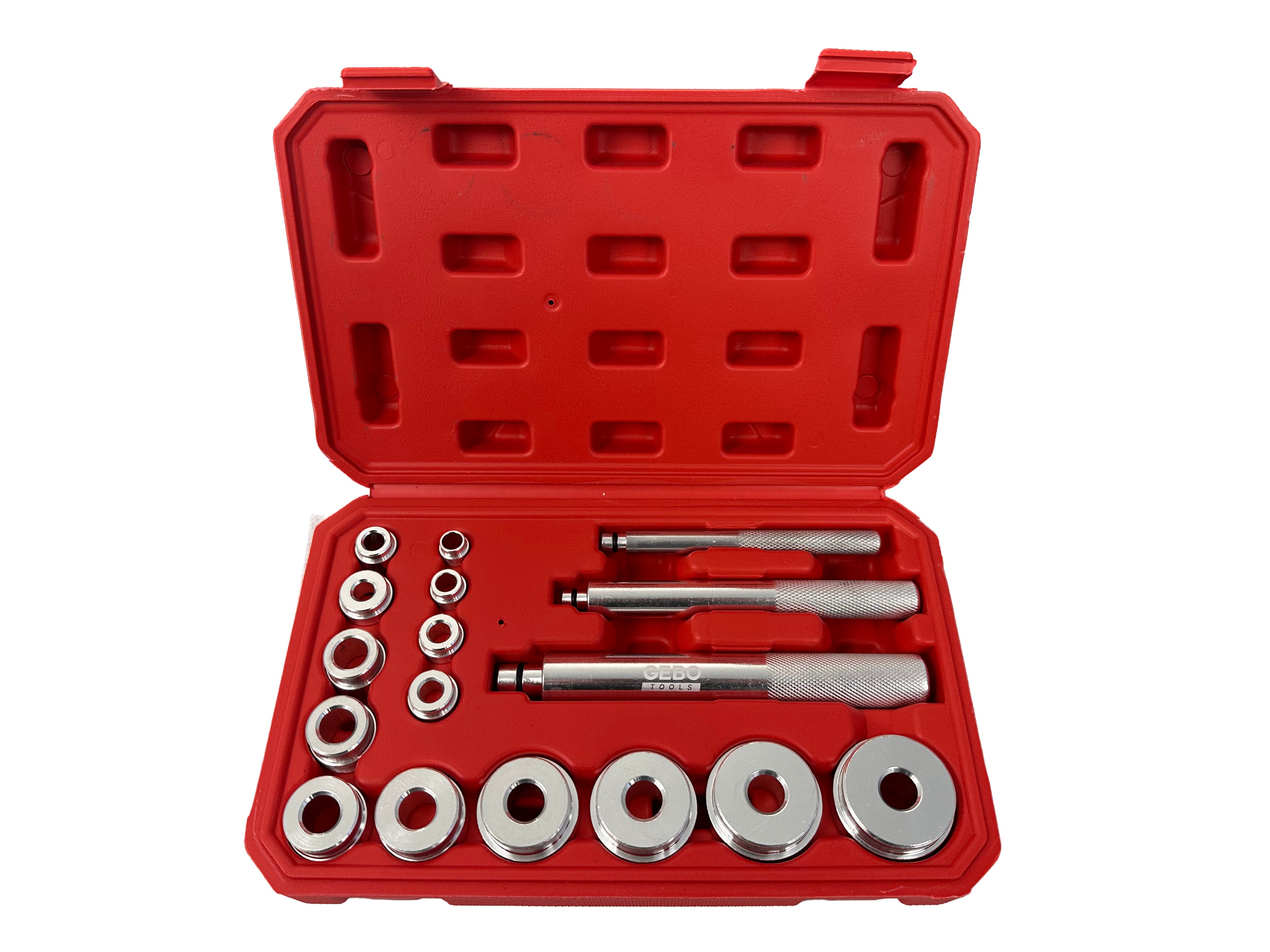 Set pressa per montaggio e smontaggio cuscinetti del mozzo ruota e fusello, kit attrezzi installazione cuscinetti Gebo Tools