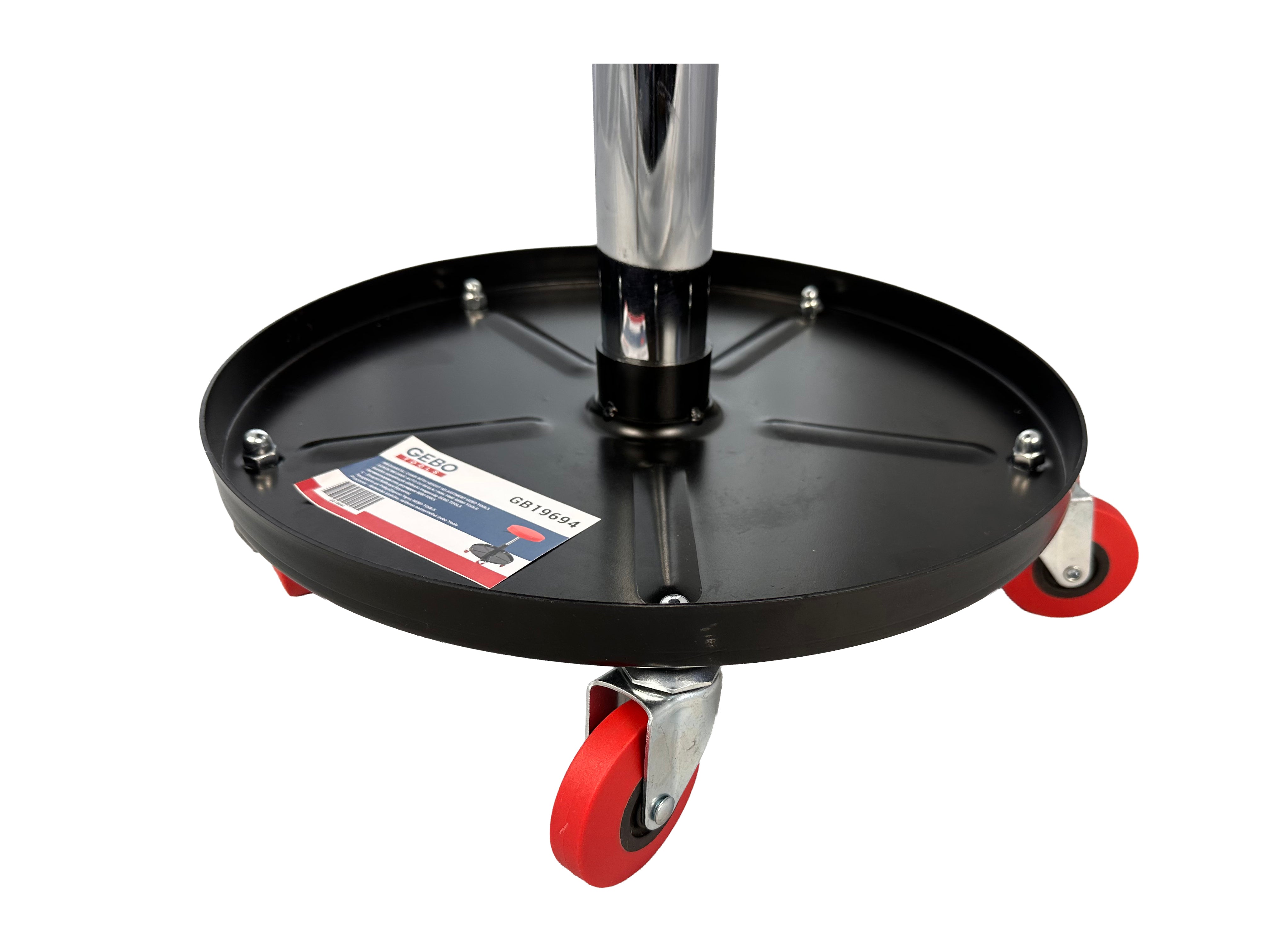 Sgabello per officina regolabile in altezza, sgabello di montaggio, carrello meccanico con ripiano porta-attrezzi, sgabello da officina, sgabello meccanico garage, Gebo Tools