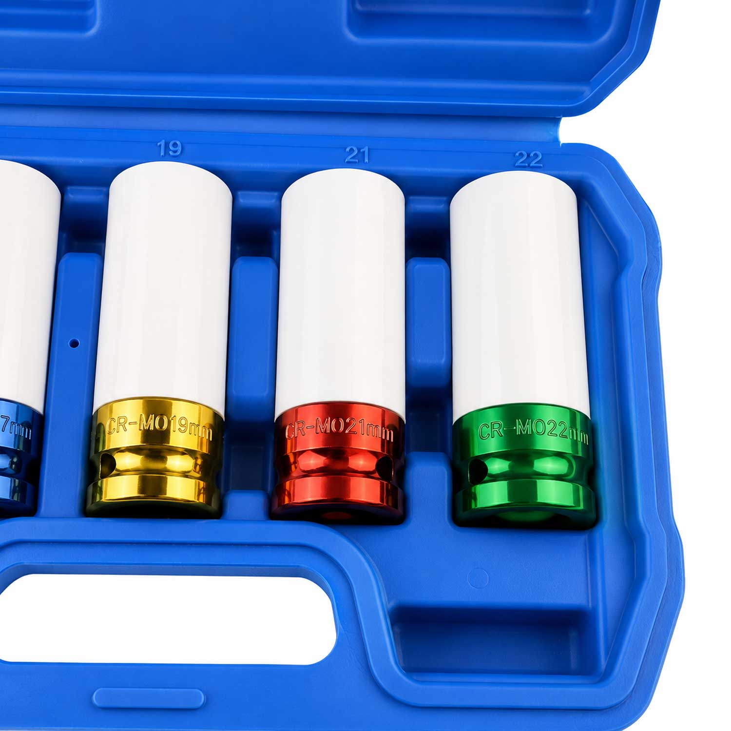 Set-kit chiave a bussola in Cr-V, rivestiti in teflon per cerchi in lega auto 5 pezzi Gebo Tools